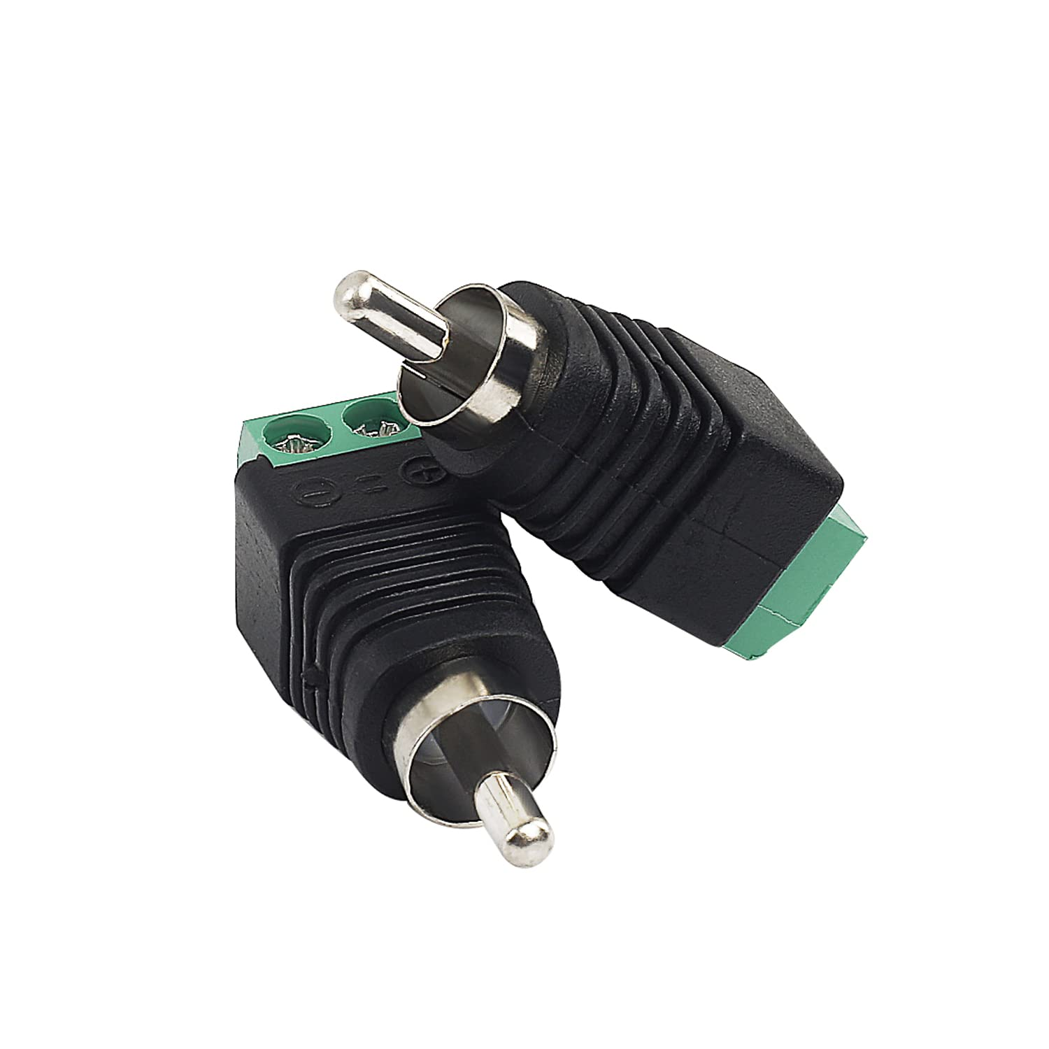 2PCS RCA Cable Audio Adapter Male Plug to AV Screw Terminal Audio Video Speaker Wire Connectors Adapter image number 2