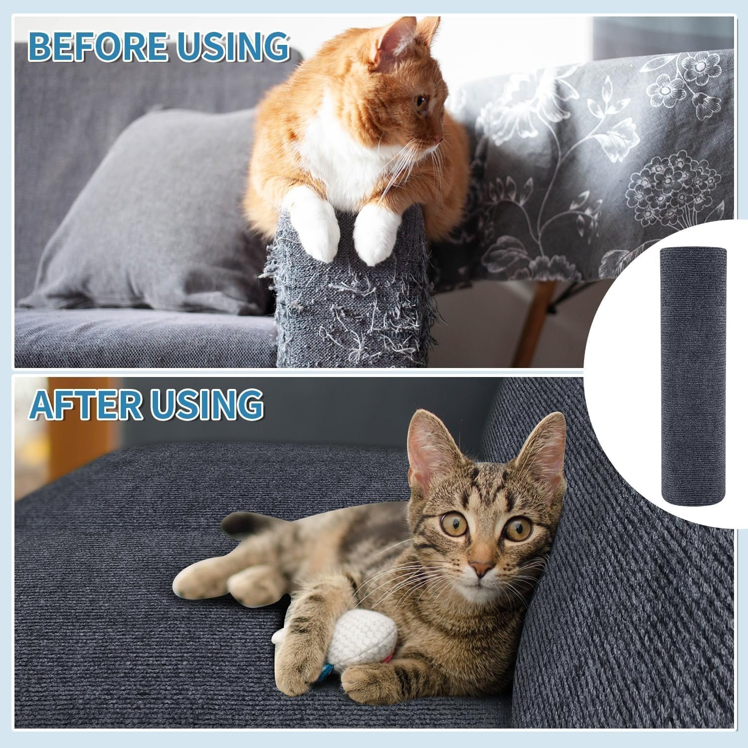 40 X 100 Cm Cat Wall Scratching Boards (Grey) image number 5