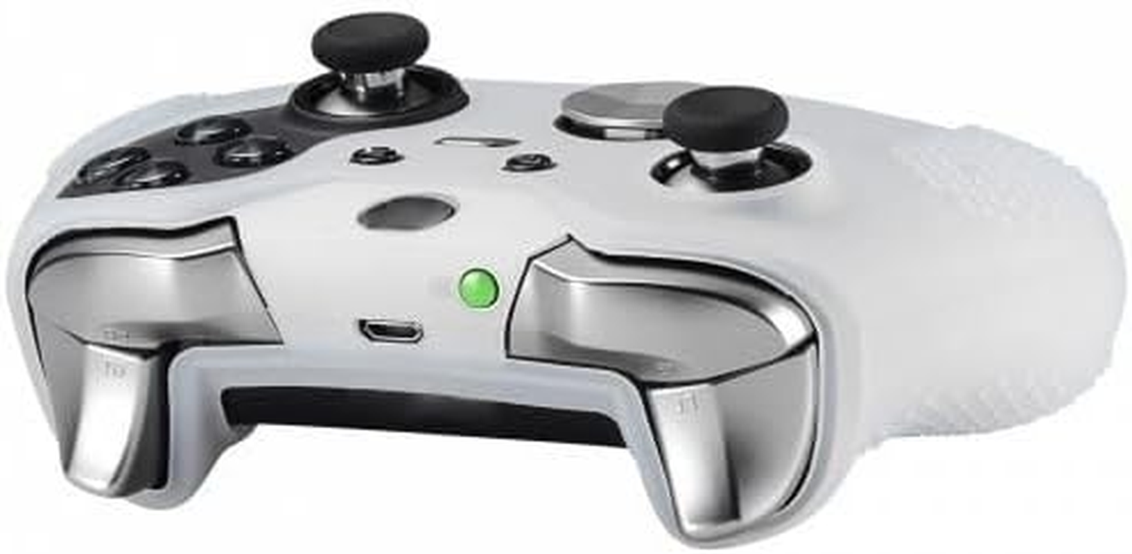 OSTENT Soft Protective Silicone Rubber Skin Case Cover for Xbox One Elite Controller Color White image number 2