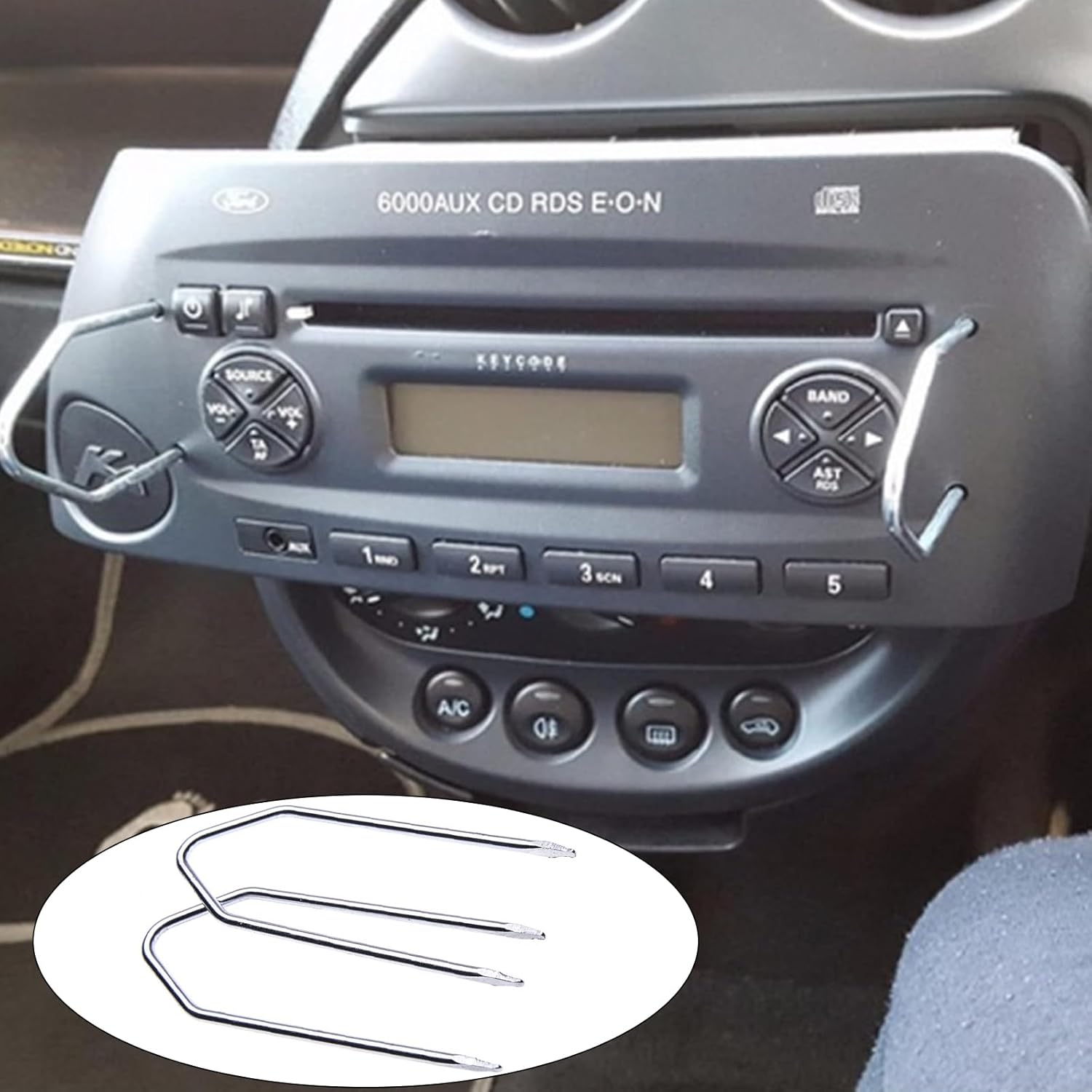 4 Pcs Car Radio Removal Tool Key, Car Radio Removal Tool Kit - U & V Shape Universal Audio Release Keys, Car Stereo Removal Tools Professional Auto Stereo Removal Set for Easy Access & Repair image number 1