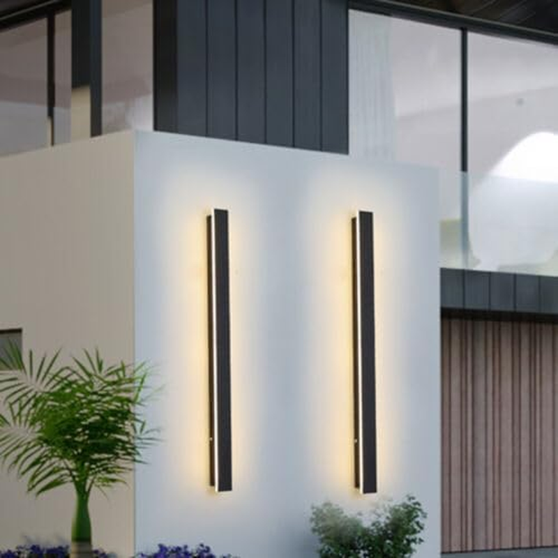 OWEITE 80CM Long Outdoor Modern IP65 Warm White Lamp 220V LED Wall Mount Black Light (19W 80CM Type B) image number 2