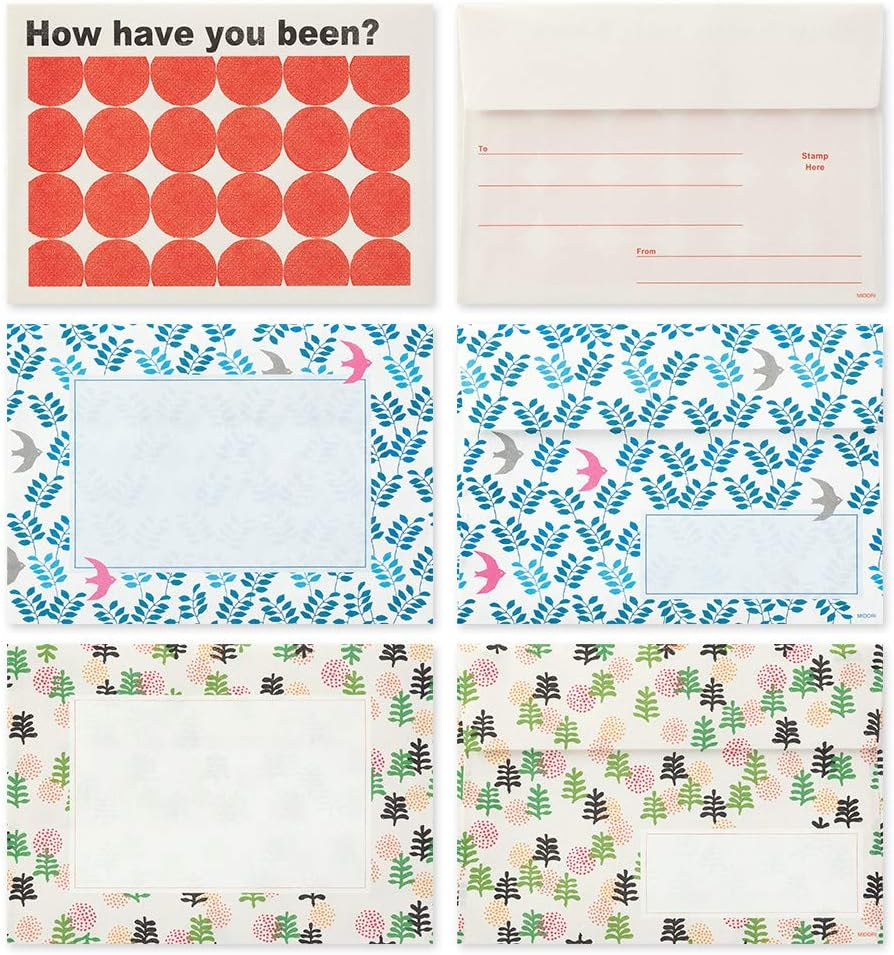 Midori 86763006 Letter Set, 763, Gassa, 10 Pattern Envelopes, Red image number 5