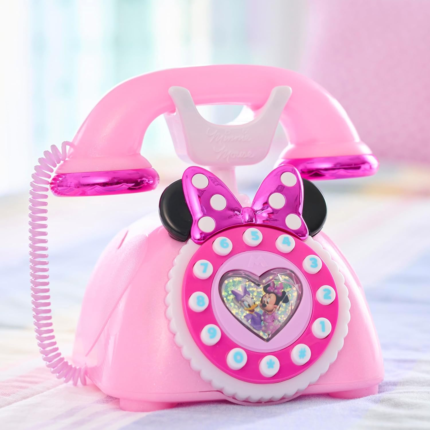 Disney Junior Minnie Mouse Ring Me Rotary Phone with Lights and Sounds, Pink, Kids Toys for Ages 3 up by Just Play image number 4