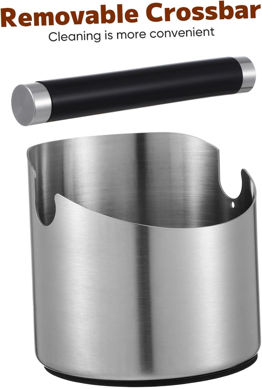 HOODANCOS Stainless Steel Espresso Dump Bin Coffee Knock Holder with Deep Bowl Large Capacity Coffee Grounds Storage Container for Home Bar Cafe Kitchen image number 5