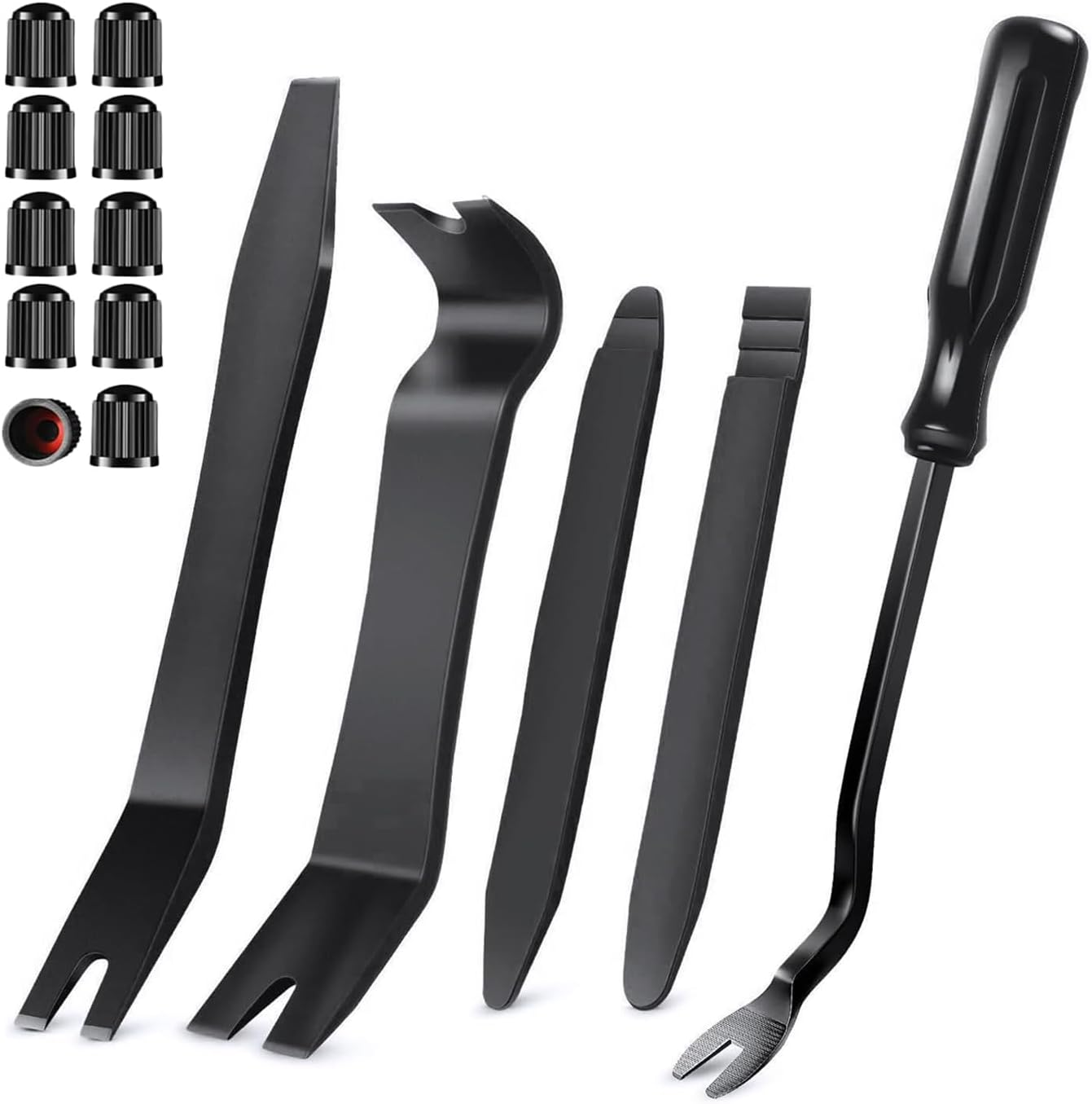 Mumoo Bear Auto Trim Removal Tool Kit,15 Pcs Car Panel Door Window Tools Kit,Auto Clip Fastener Remover Pry Tool Set-Black image number 2