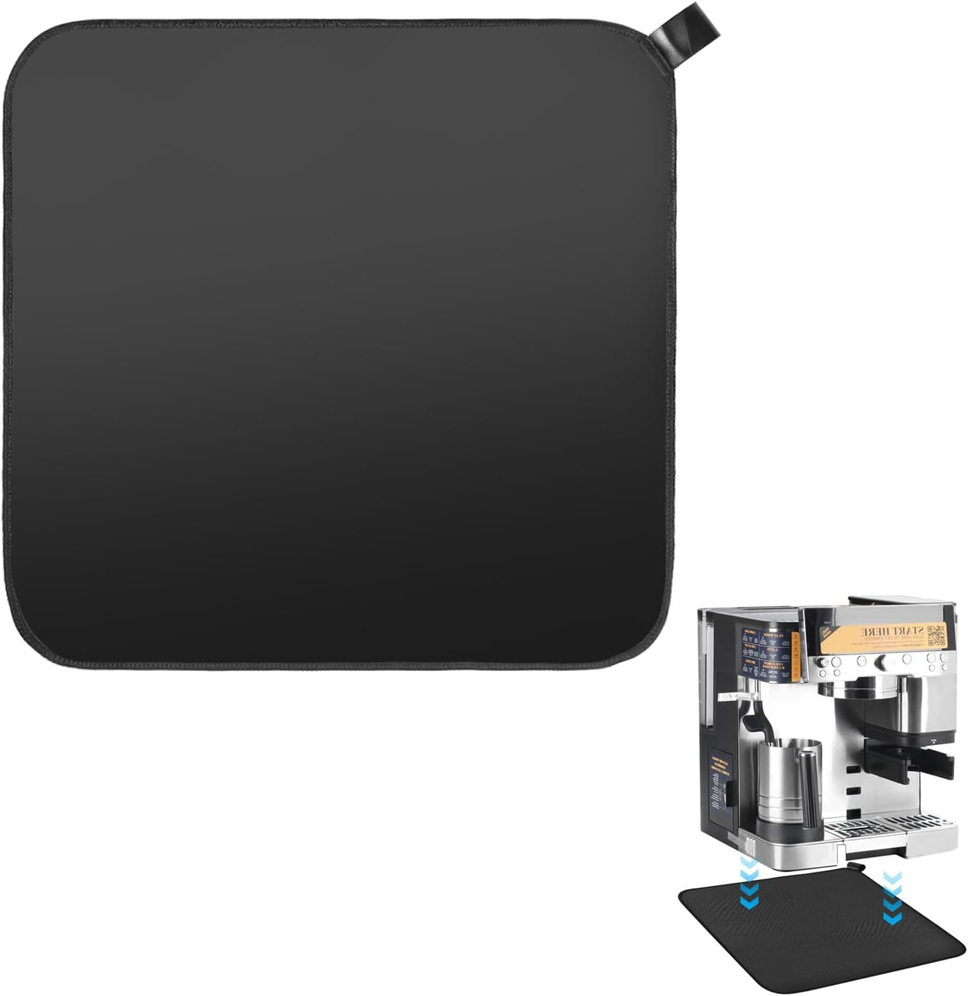 Base and Top Sliding Mat for Ninja Espresso Coffee Machine ES601ANZ with Hanging Strap,Smooth Glide with Anti-Slip Base,Perfect Accessories for Ninja Luxe Cafe Machine Es601Anz,Black