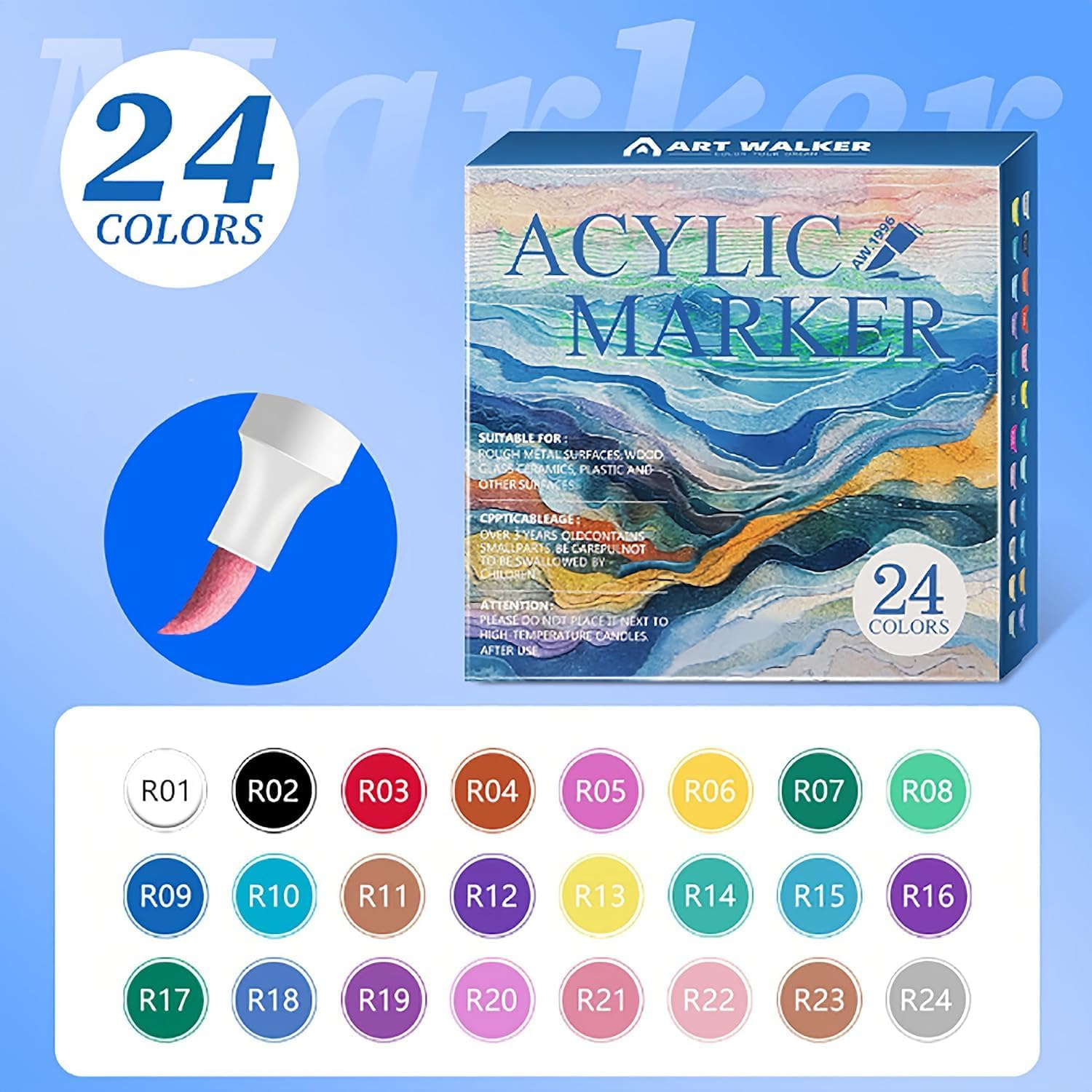 24 Colors Brush Chisel Markers, Markers Brush Tip, for Adult Coloring Book, Dual Tip Artist Sketch Art Markers, Aesthetic Cute Preppy Stuff School Supplies (24 Colors) - 24 Colors image number 3