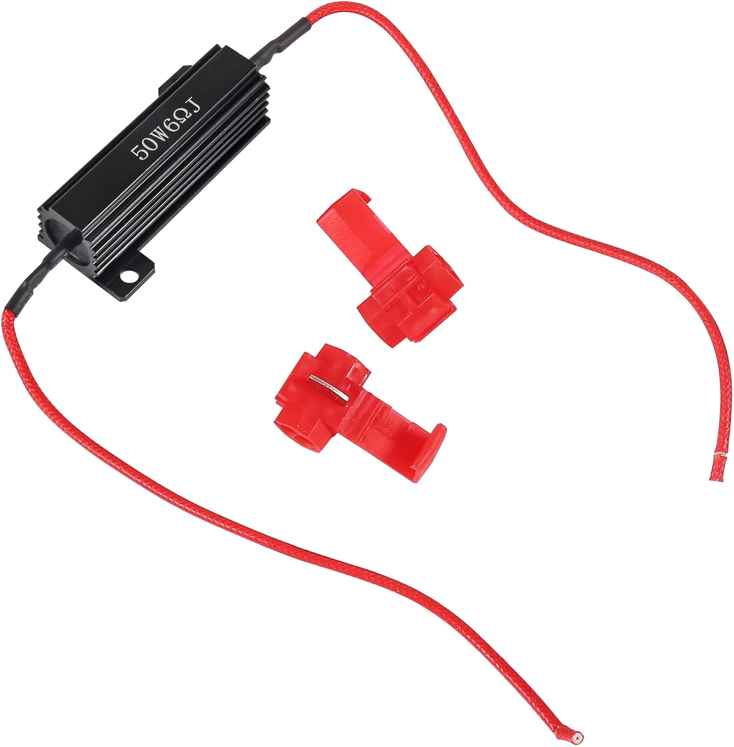 4Pcs 50W 6Ohm Load Resistor Turn Signal Blink LED Fix Fast Flash Error Code Flickering Automotive Replacement Resistors for LED Lights Indicator Controllers Bulb Headlights Tail Light License Plate - 2Pcs 50W 6Ohm-Black image number 5