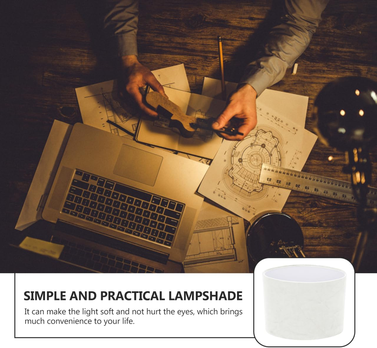 Holibanna 1 Piece Lamp Cover Made of Decorative Fabric Lampshade Oval White Lampshade White Oval Lampshade Rustic Table Lamp Cover Made of Fabric Decorative Light Shadows image number 1