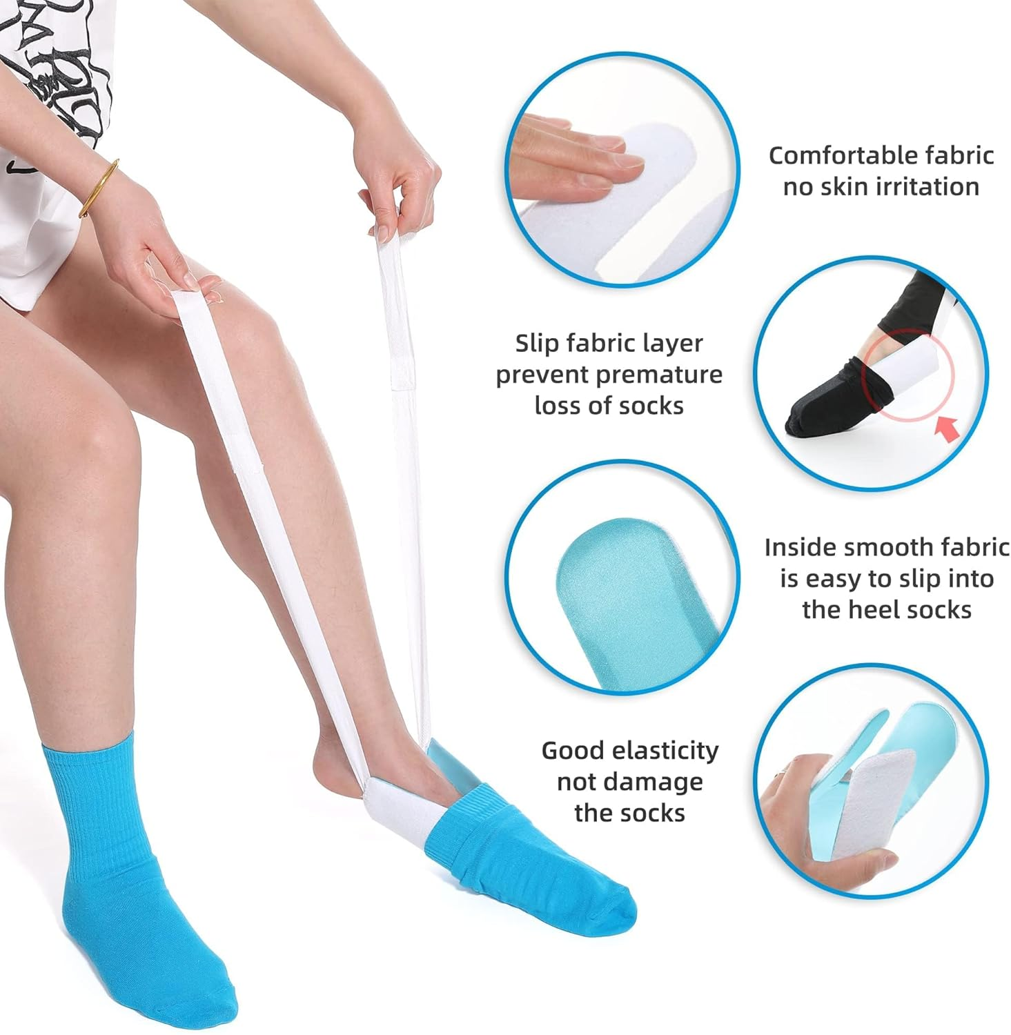 Socks Auxiliary Tool,Flexible Sock&Stocking Aid Kit,For Elderly, Disabled, and Handicapped image number 6