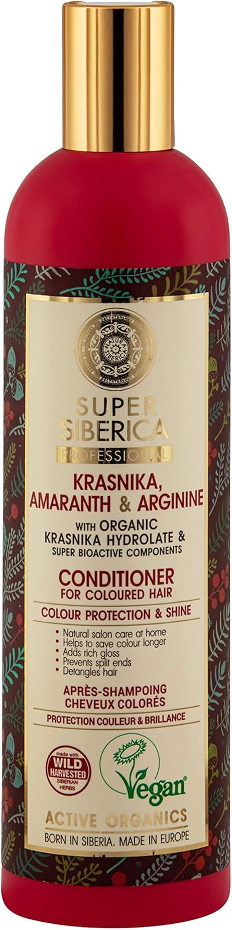 Natura Siberica Super Krasnika Amaranth & Arginine Conditioner for Coloured Hair 400Ml image number 1