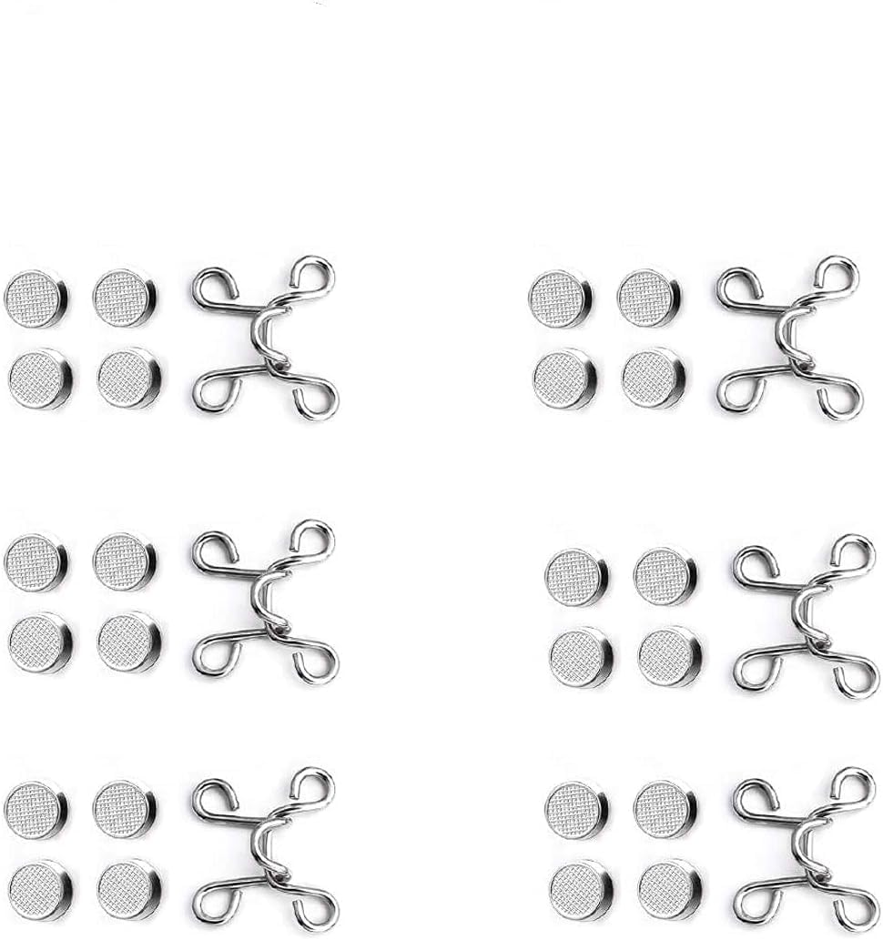 Betterjonny 6 Sets Adjustable Waist Buckle Extender, Replacement Button for Pants, Jeans Perfect Fit Instant Adjustment image number 1