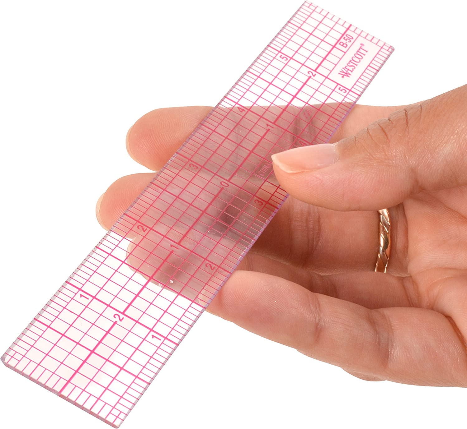 Westcott 8Ths 6-Inch Beveled Transparent Ruler (B-50) image number 3