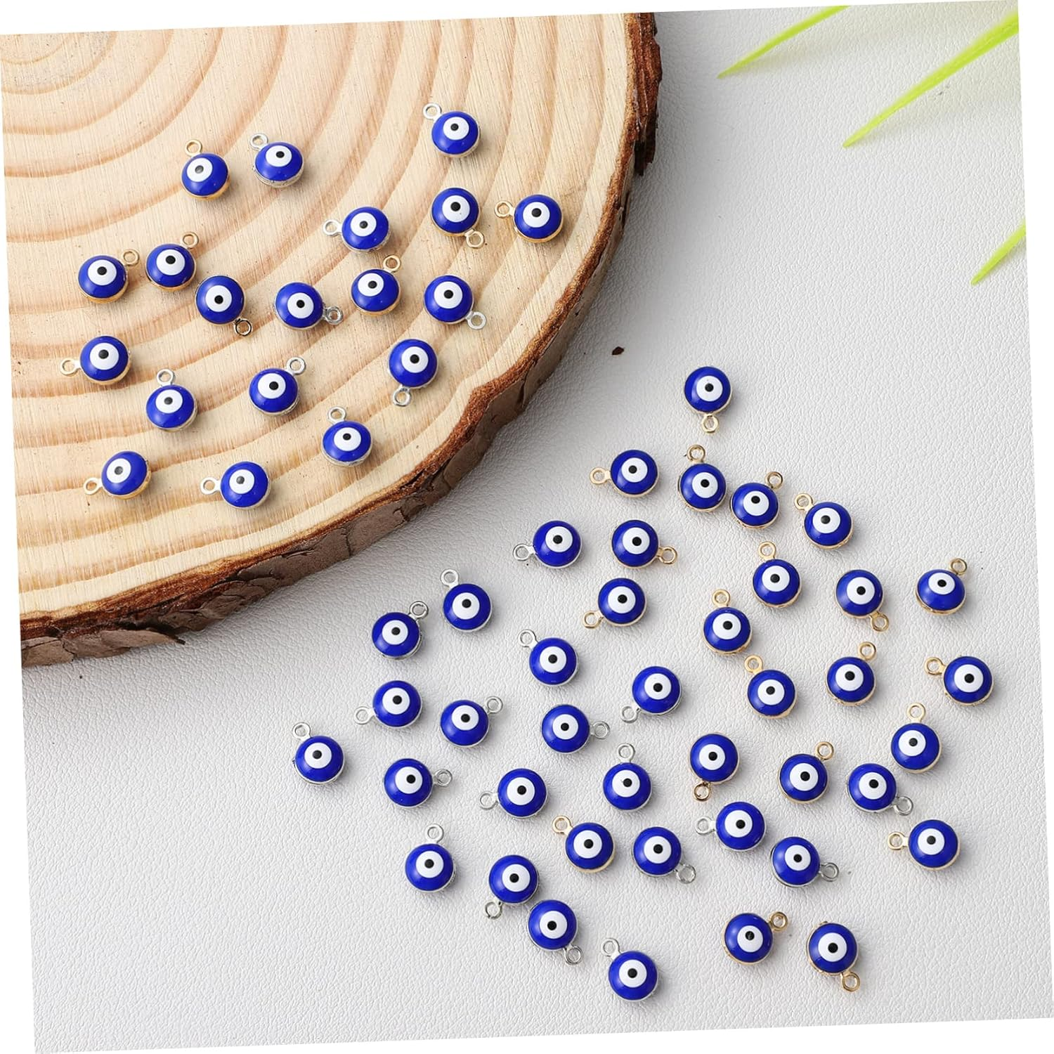 60Pcs Blue Evil Eye Beads Charms for DIY Jewelry Making Handmade Resin Pendants for Bracelets Necklaces Crafts Decoration image number 4