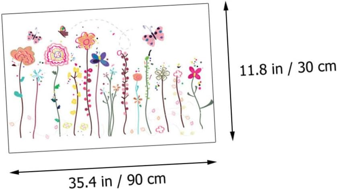 OSALADI Garden Wall Sticker Set Realistic Flower Vines Decal for Living Room Easy Peel Stick Decor