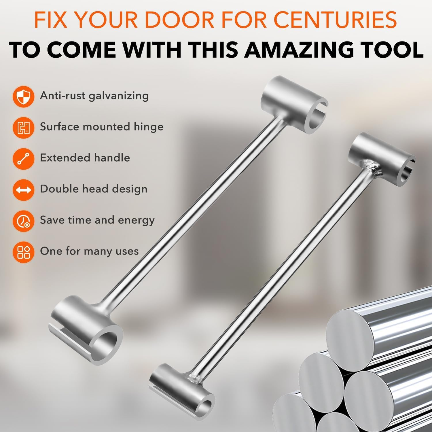 2 PCS Door Hinge Adjustment Tool, Heavy Duty Hinges Gap Adjusting Wrench, Double-Head Door Hinge Repair Spanner, Door Alignment Hand Tool for Flag Hingehinge Wrench for Various Door Hinge Gaps image number 1