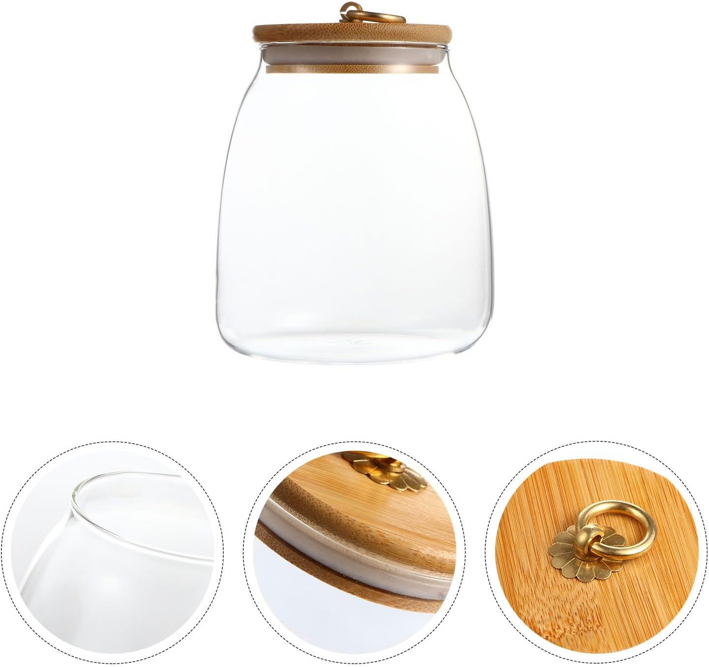Healifty Glass Food Storage Canister 900Ml with Airtight Seal for Pantry Organization and Snack Keeping image number 6