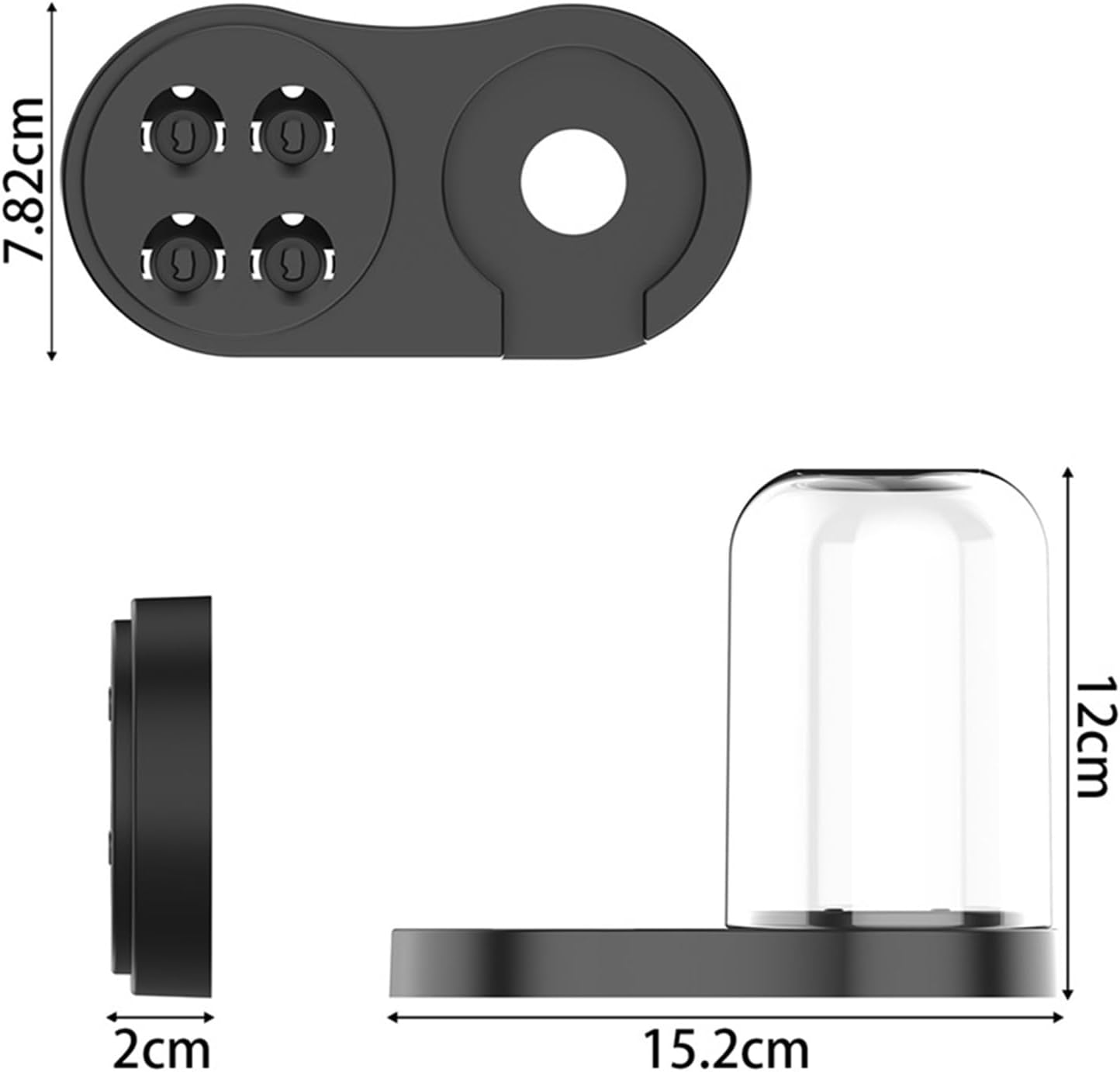 The Toothbrush Holder, Compatible for Oralb IO3 IO4 IO5 IO6 Electric Toothbrush Rack EB17 Brush Head Storage Bracket with Dust Cup(White) - Black image number 4