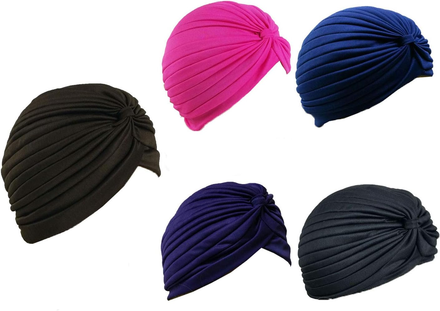 XERU 5 Women Stretchy Turban Chemo Cap Bennie Head Wrap Headwear