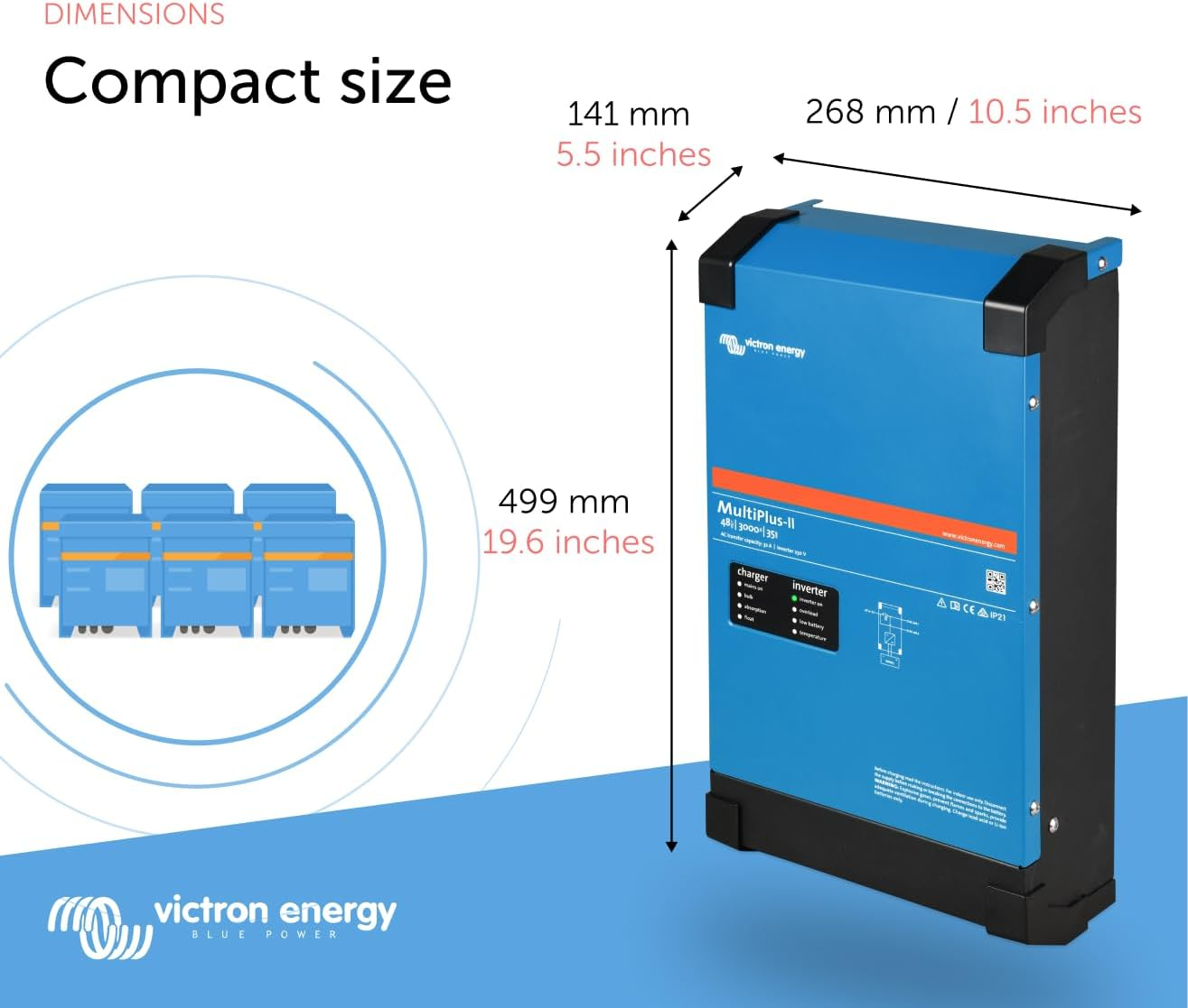 Victron Energy Multiplus-Ii 3000VA 48-Volt 230V Pure Sine Wave Inverter 35 Amp Battery Charger image number 6