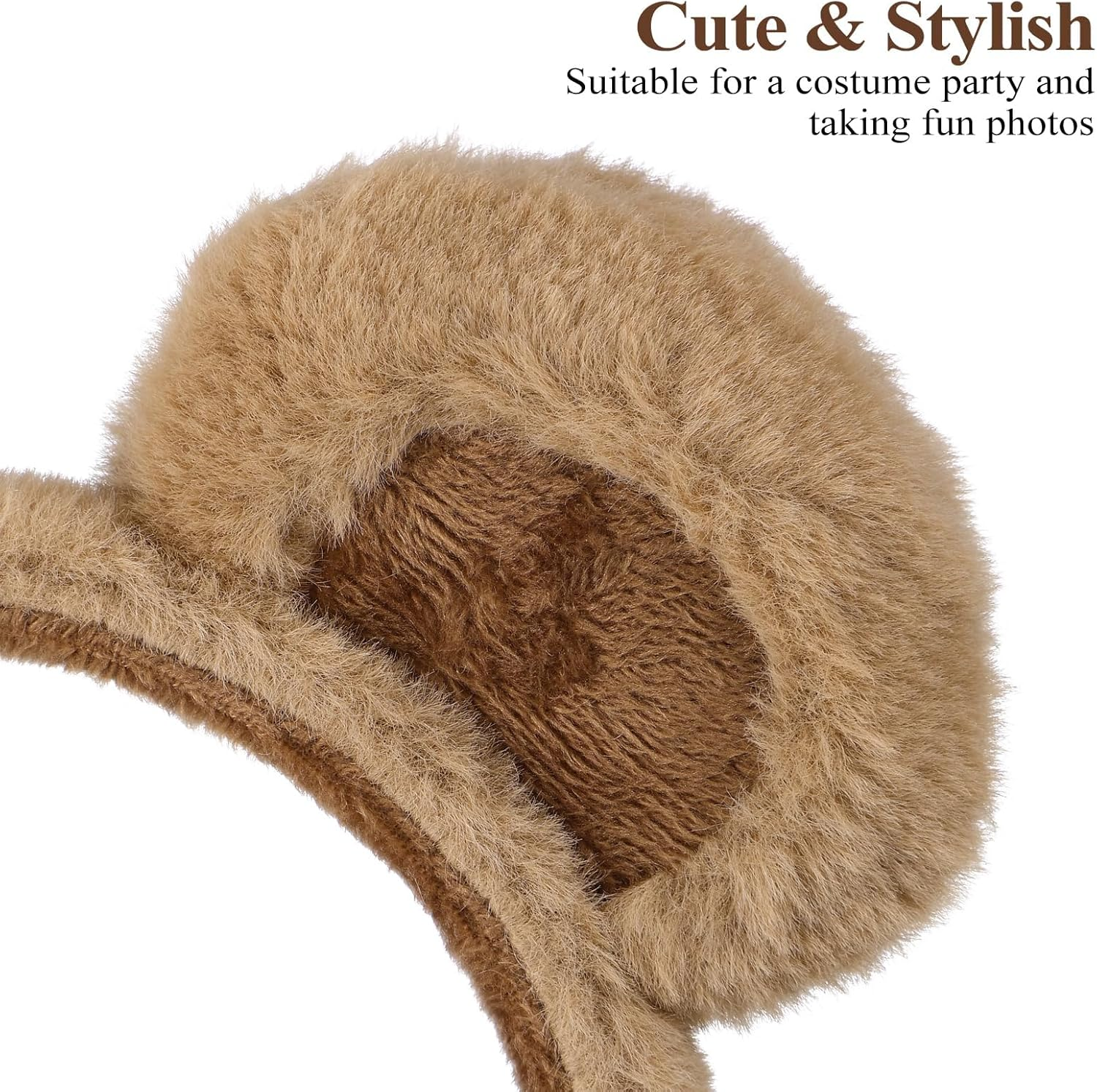 Bear Ears Headband Cute Bear Ears Animal Ears Headband Face Wash Headband for Halloween Cosplay Costume image number 1