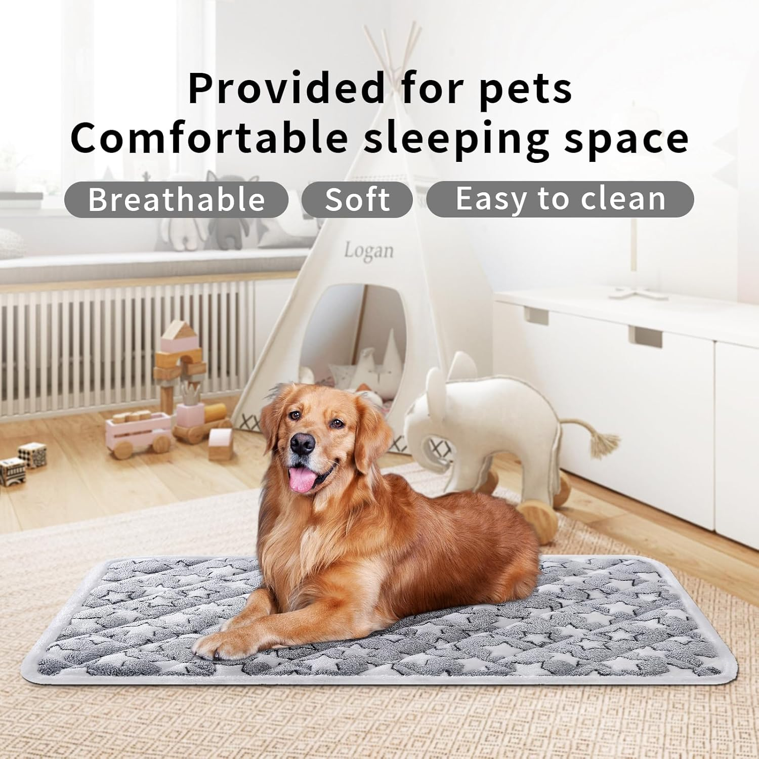 Moonxhome Soft Reversible Dog Bed Mat, Cat Mat - 60X90Cm, Short Plush Pet Mat, 2.5Cm Thick Thin Dog Mat, Dog Crate Pad for Medium Dogs, Machine Washable Ideal for 90Cm Dog Crates image number 3