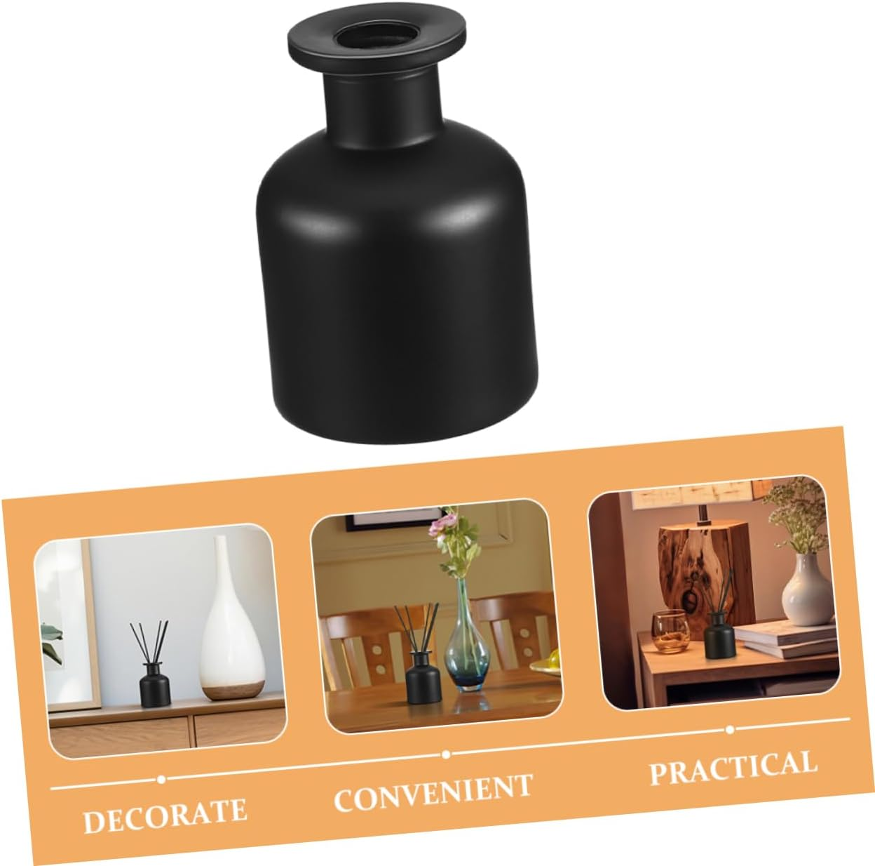 Glass Diffuser Bottle Aromatherapy Container Cylindrical Shape Refillable Glass Reed Diffuser Bottle Home Fragrance for Living Room Decoration