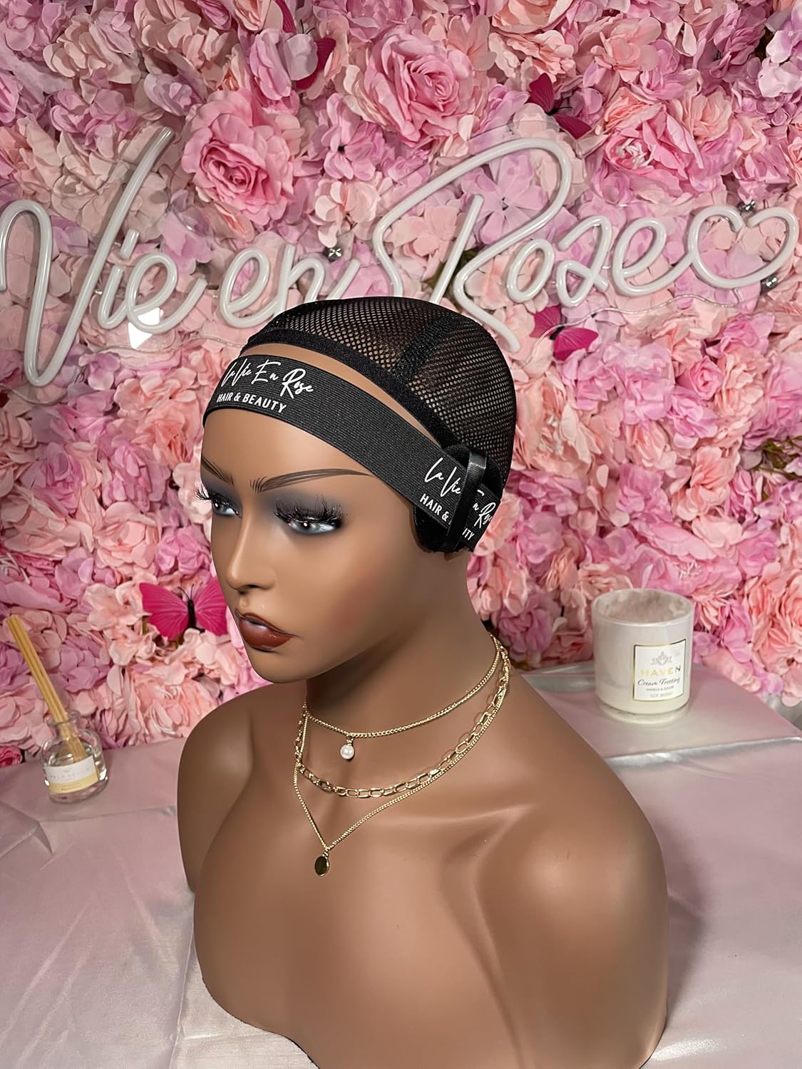 Lace Melting Band with Ears Protection, Adjustable Edge Slayer Baby Hair Band, Black Elastic Lace Melt Band for Wigs, Soft and Comfortable for Daily Use