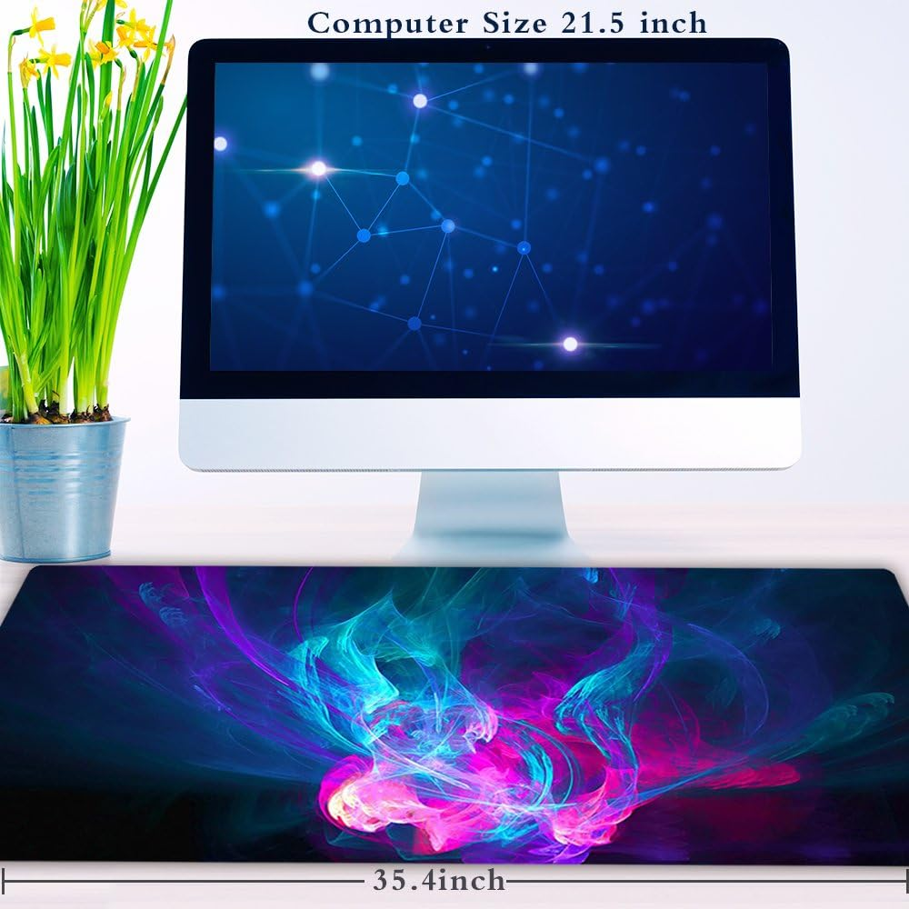 Large Gaming Mouse Pad XXL Extended Mat Desk Pad Mousepad Long Non-Slip Rubber Mice Pads Stitched Edges 35.4&rdquo;X15.7&rdquo; (016Xuancai) - 011Quantou image number 6