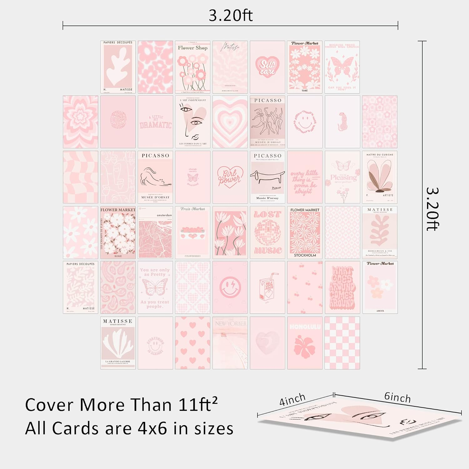 Pink Room Decor Aesthetic,Pink Wall Collage Kit Posters for Room Aesthetic Posters Prints,Pink Aesthetic Dorm Room Decor for Teen Girl (50Pcs 4X6 Inch) image number 1