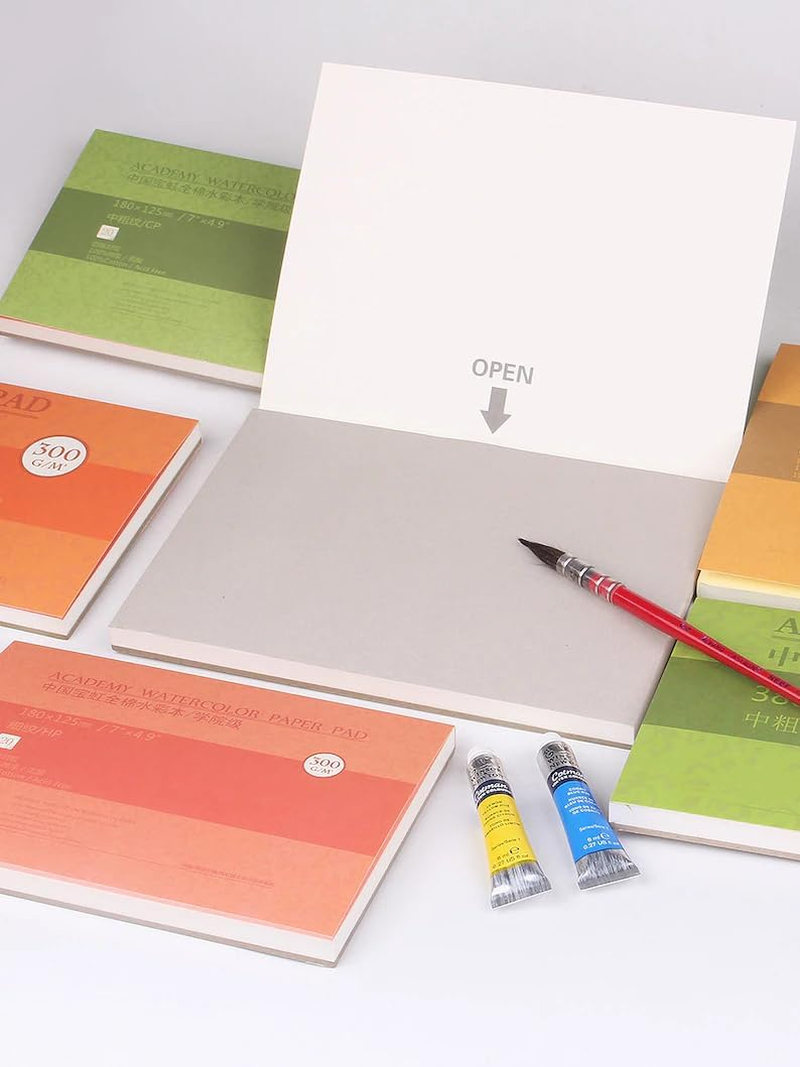 2 Pack Watercolor Paper Block, Academy Grade Watercolor Block, 100% Cotton, Acid-Free, 140LB/300GSM, Cold Press Textured, 20 Sheets per Block (Cold Press 180X125Mm) image number 3