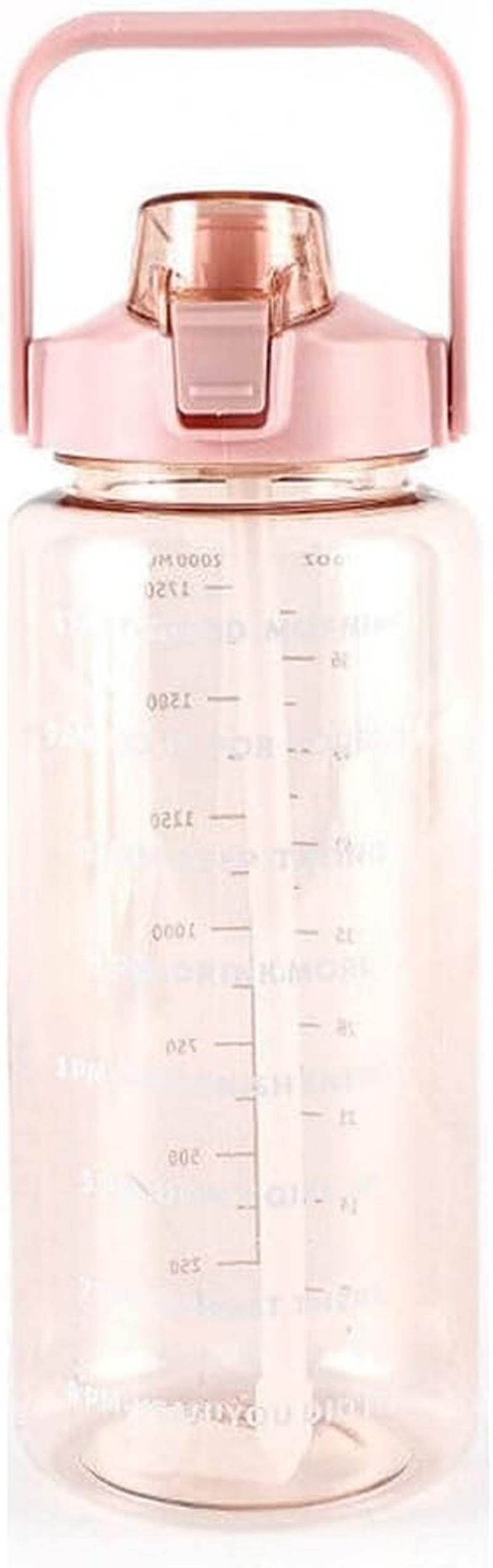 2L Water Bottle Straw Cup Motivational Drink Flask with Time Markings Sports Gym - Durable Gym Sports Flask, Bpa-Free, Leakproof - Green image number 2