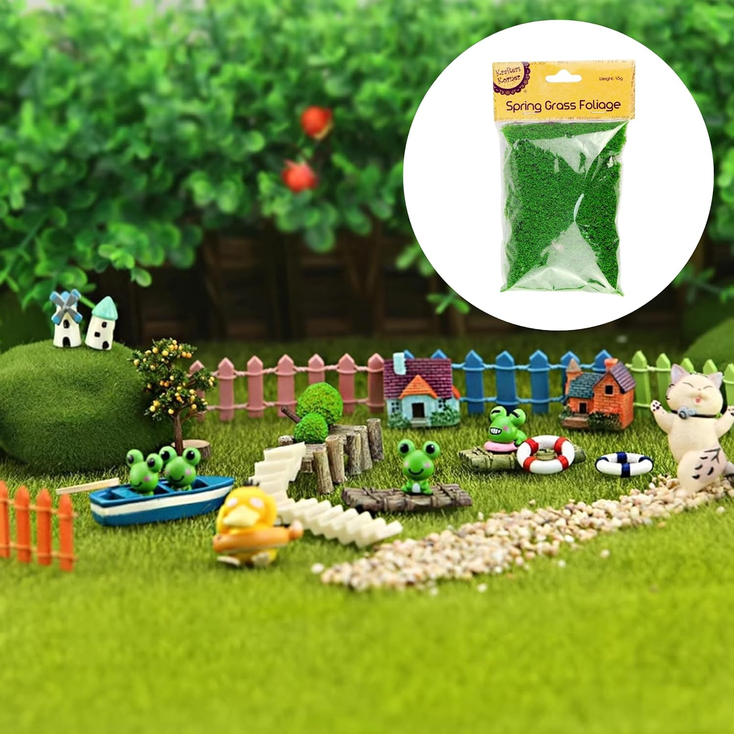 Spring Grass Foliage 45G Green for Garden Miniatures Clay DIY Artificial Sand Table Micro Landscape Building image number 4