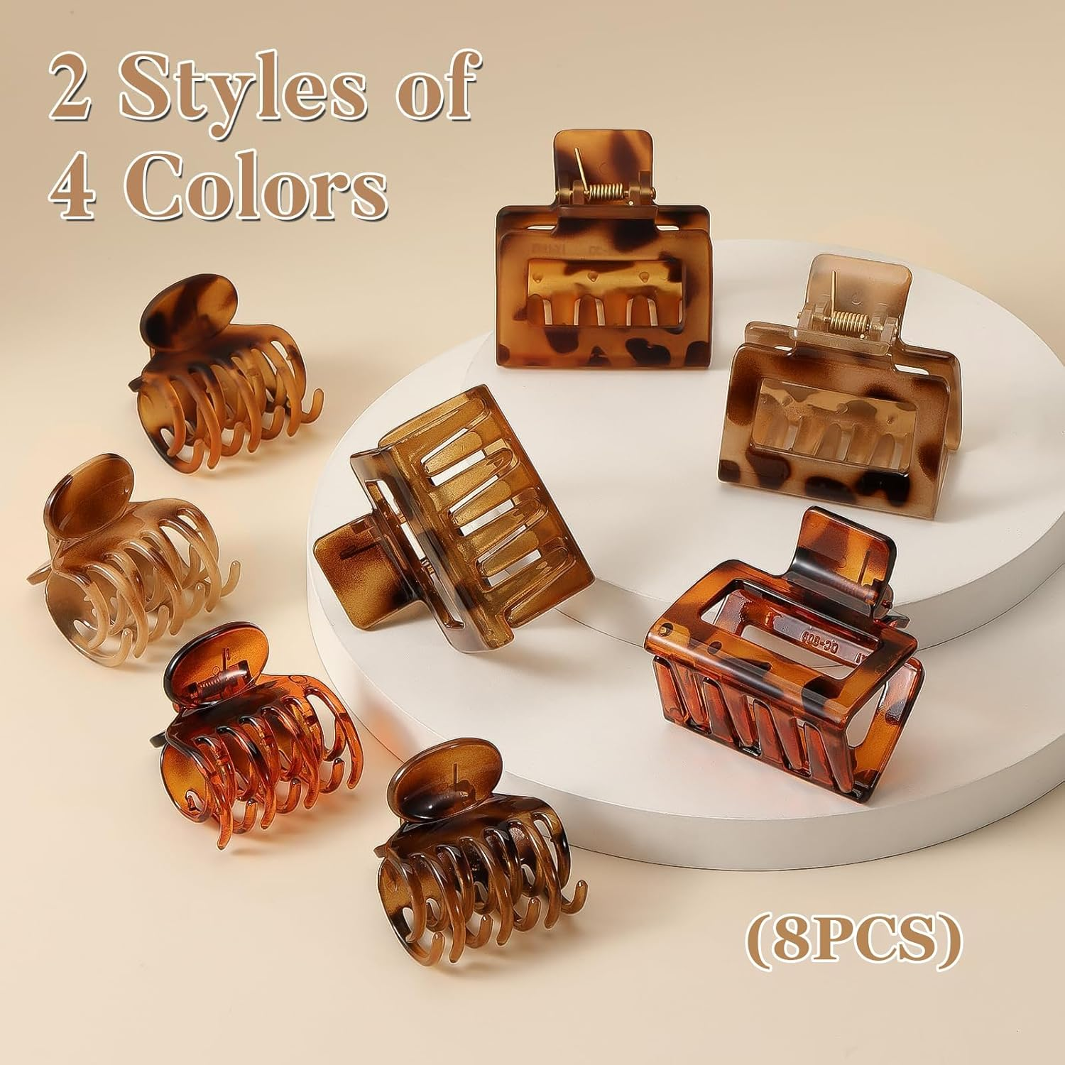 Evadollina Hair Clips for Ladies, 8 Pieces Hair Claw Clips, Amber Duckbill Hair Clip, Duckbill Clips for Women, Hair Clamps, Flat Clips, Christmas (2 Designs) image number 6