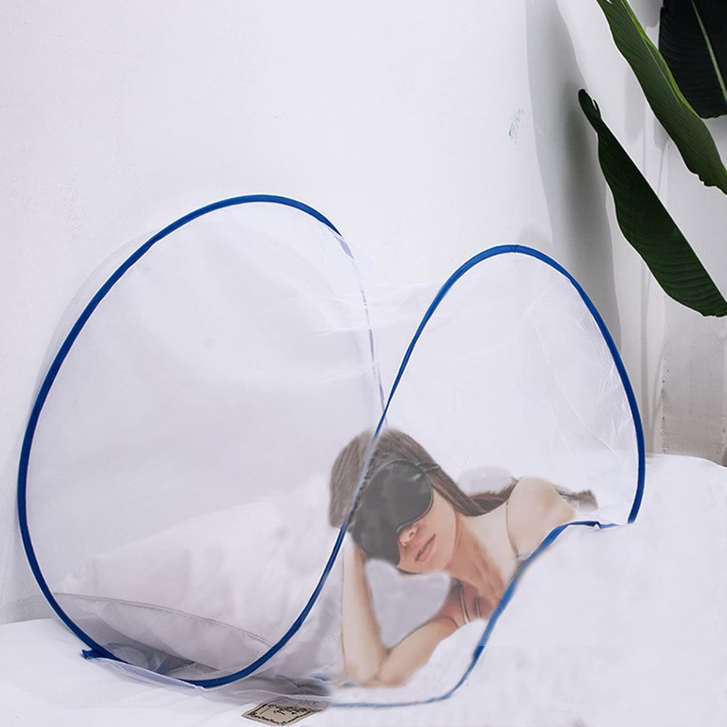 CMINGJ Portable Mosquito Head Net Foldable Pop-Up Travel Essentials Mosquito Net for Bed Free Installation-Large Size Suitable for Bedroom, Camping, Nap (Large) image number 4