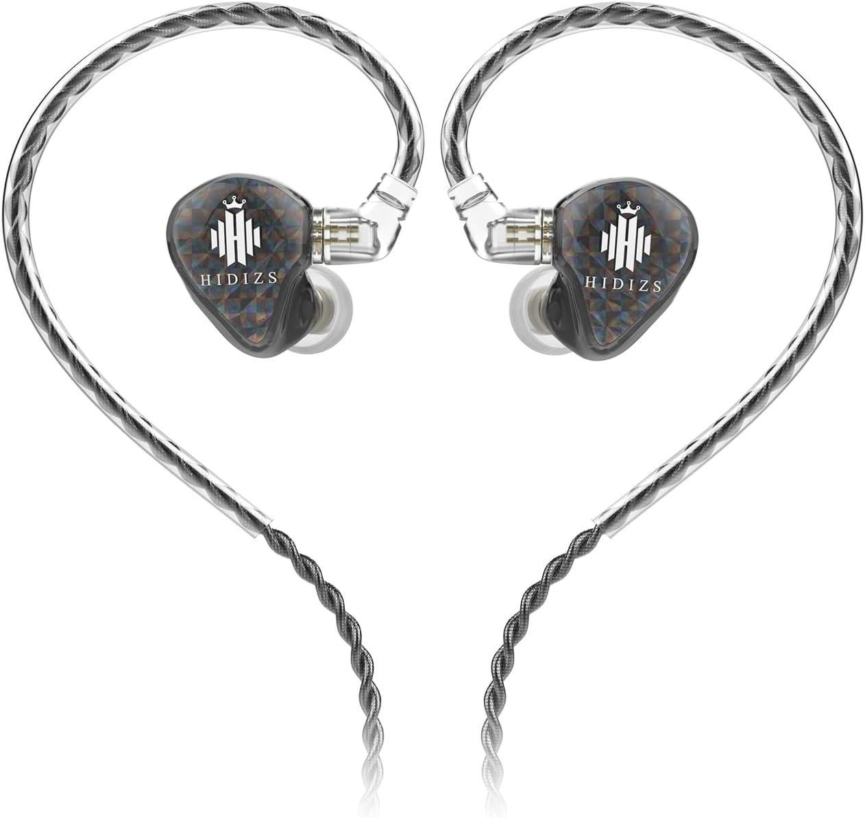 Hidizs Ms1-Galaxy In-Ear Monitors, High-Performance Dual Magnetic Circuit Dynamic Driver Headphones, Detachable 0.78Mm 2Pin Hifi Earbuds, 3.5Mm Gold-Plated Plug(Without Mic, Transparent)