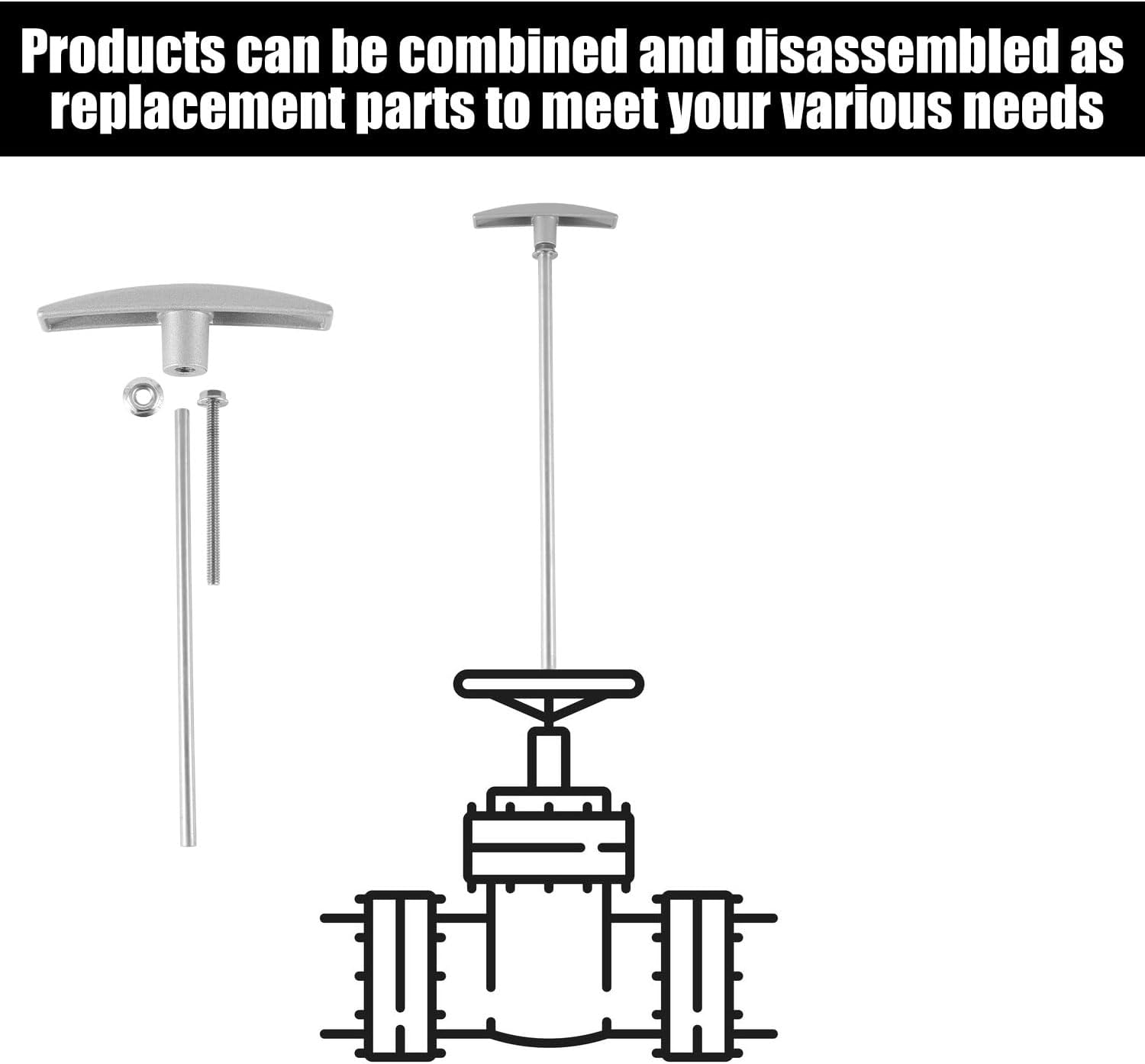 PEUTIER 2Pcs RV Waste Valve Extension Tube with Handle, 9In Long TX9HPB RV Sewer Dump Valve Extension Tube Kit, RV Water Tank Drain Valve Handle Replacement Accessories for Valterra Camco Most Model image number 4