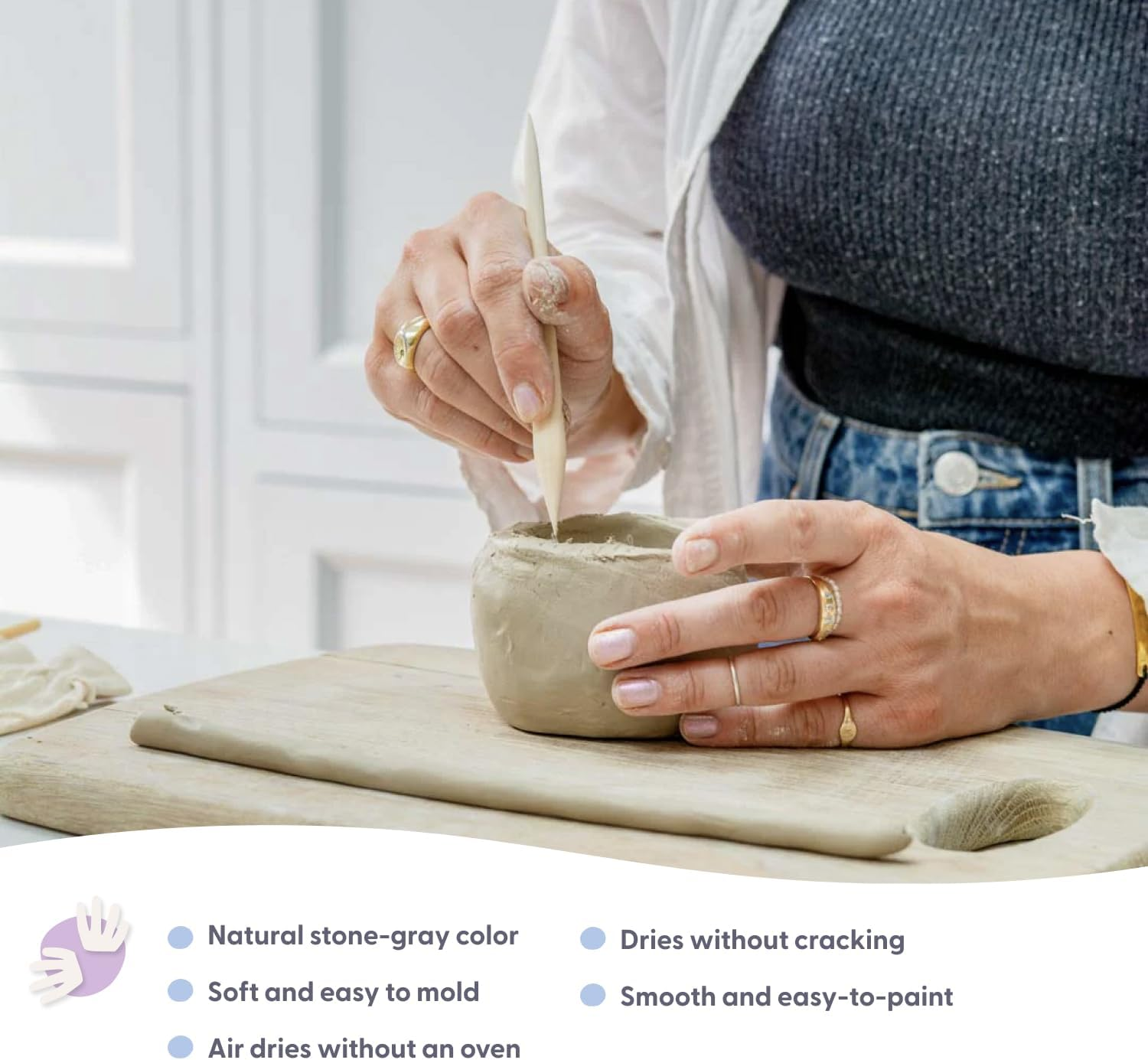 Sculpd Extra Clay Bag - 1Kg Air Dry Clay, Arts & Crafts