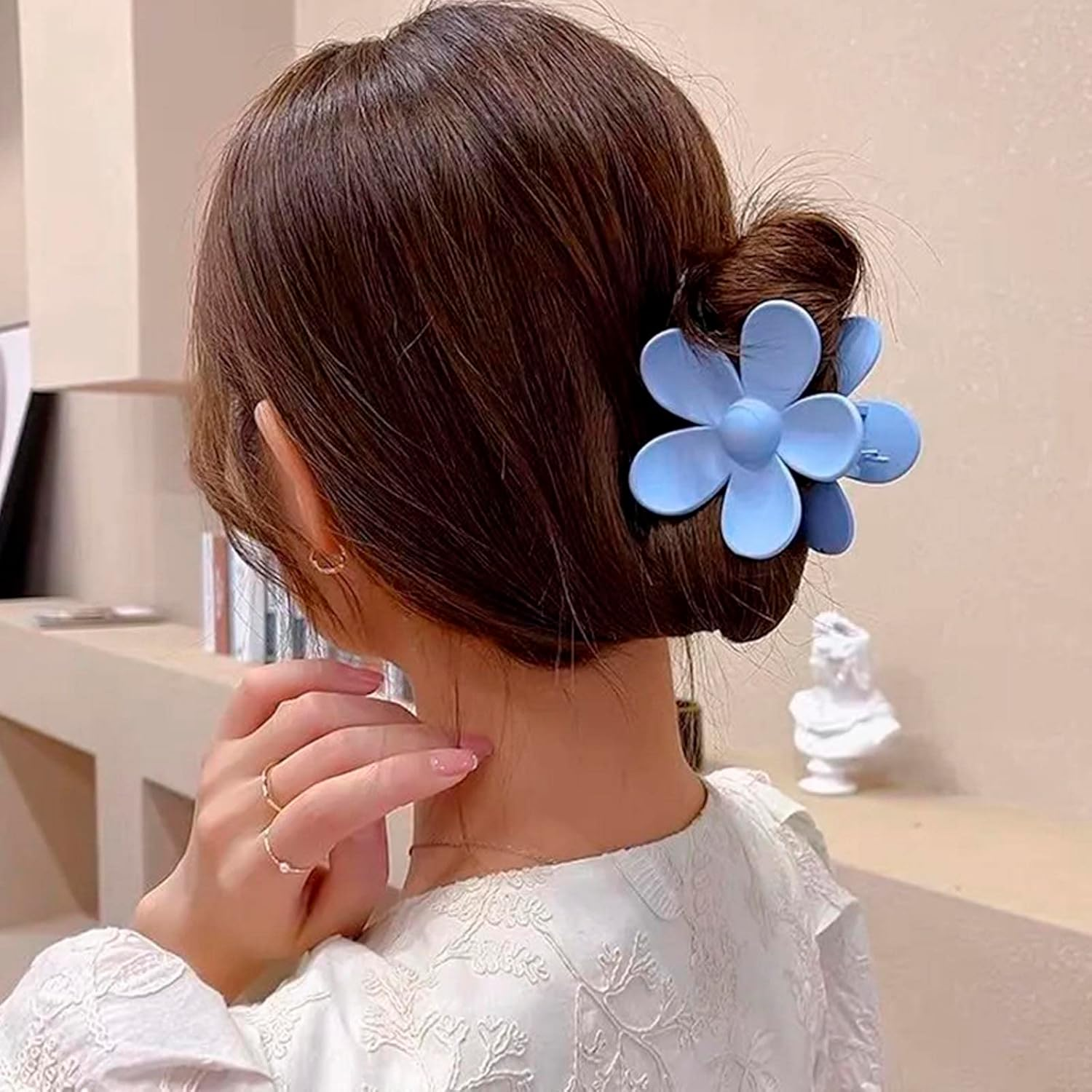 AYNKH 8PCS Flower Hair Claws, Non-Slip Strong Hold Cute Clips for Medium Thick Hair, Daisy Hair Accessories Headwear Clamps for Women Girls image number 1