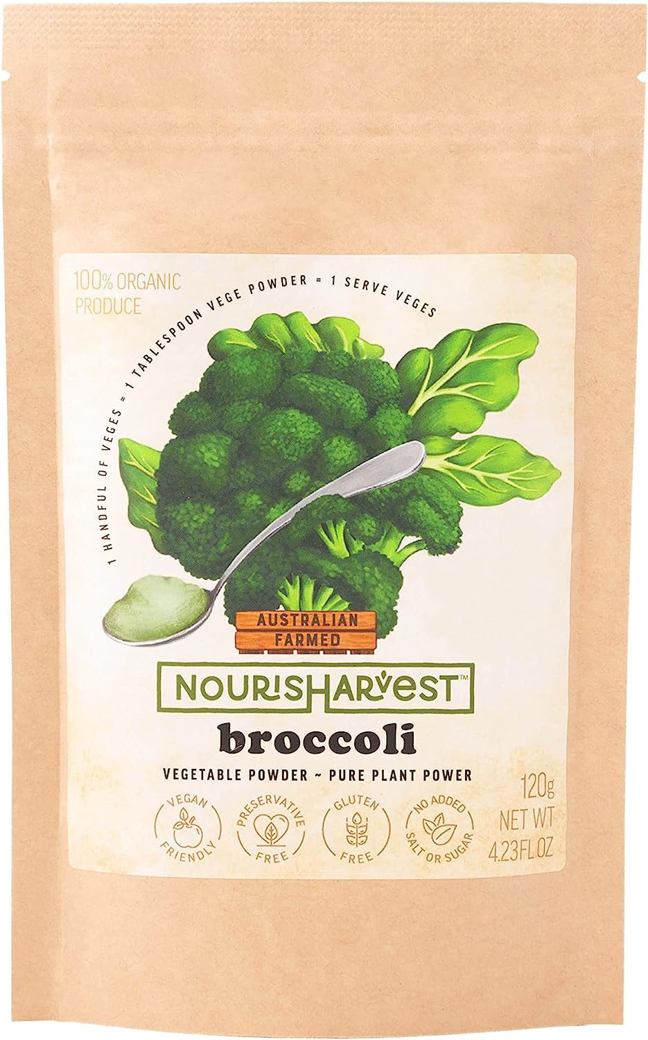 Australian Broccoli Vegetable Powder - Vitamin C & a Rich, Nutrient-Boosted Food Enhancer for Smoothies, Sauces & Bakes - 100% Pure, No Added Sugar/Salt, Fiber Fortified image number 1