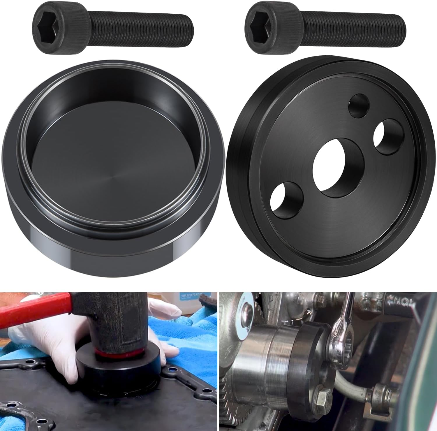 1338 Front Cover Crankshaft Seal Installer &5046 Wear Sleeve Installer Tool Kit for Dodge Cummins 3.9L 5.9L 6.7L Replace OE 1338/3824498, 5046/3824500 image number 1