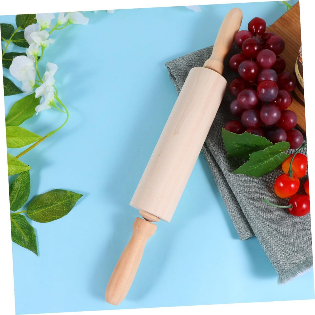 Wooden Christmas Rolling Pin Dough Roller Pin for Baking for Christmas Cookies and Pizza Preparation image number 2