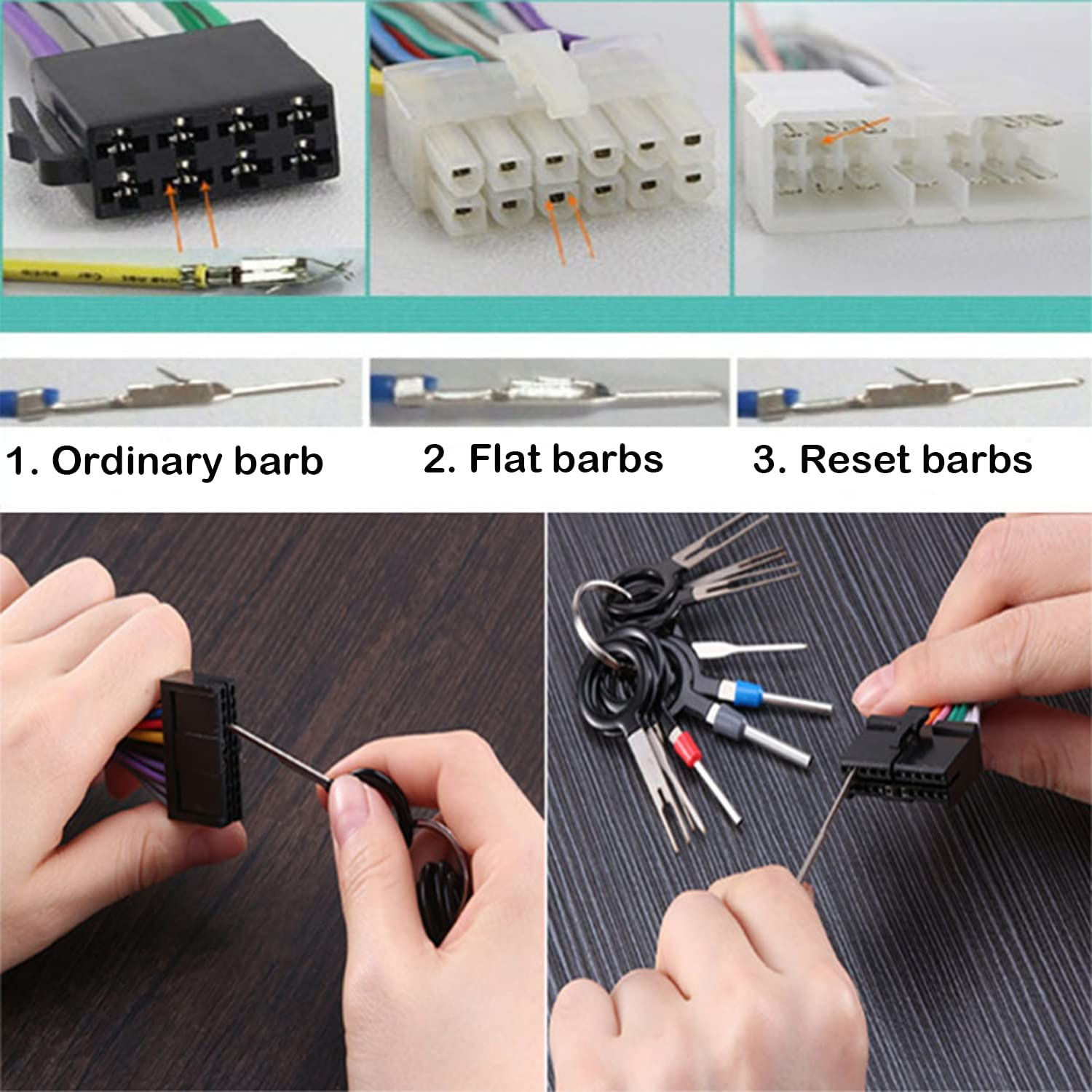 Taicols 38 Pcs Terminal Removal Tool Kit, Terminal Ejector Kit for Car, Wiring Crimp Connector Auto Terminals Removal Key Tool, Pin Extractor Puller Repair Remover Key Tools for Auto Wire Connector image number 4
