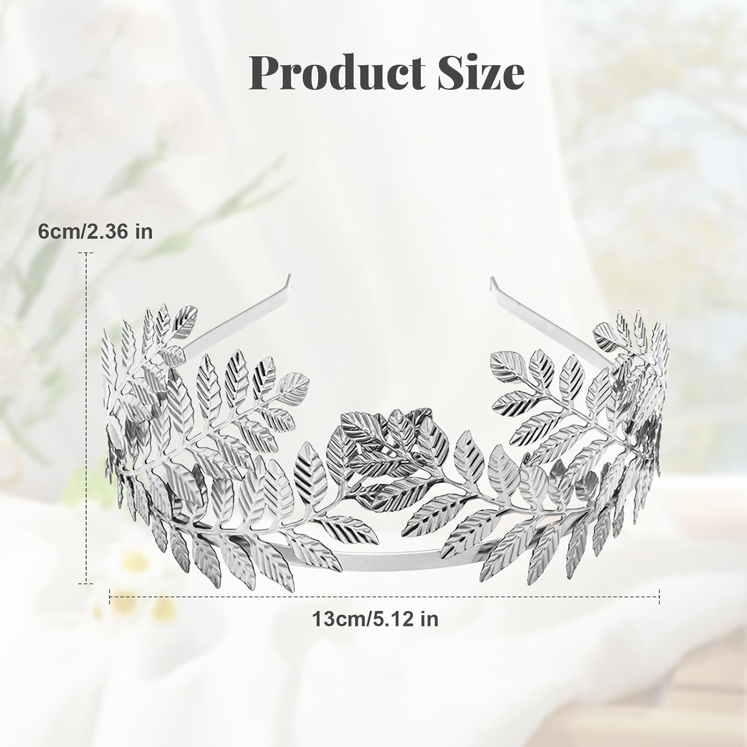 Laurel Wreath, Roman Goddess Headband, Goddess Headband, Laurel Wreath Headpiece, Roman Leaf Crown, Accessories Roman, Headpiece Bride, Suitable for Cosplay, Wedding, Party, Silver