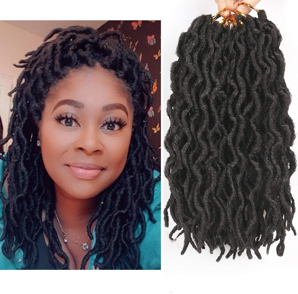 6 Packs Faux Locs Crochet Hair 12 Inch, Nu Locs Crochet Hair, Wavy Crochet Locs Short Locs Crochet Braids Crochet Dreadlocks (20 Roots/Pack) #T1B/30