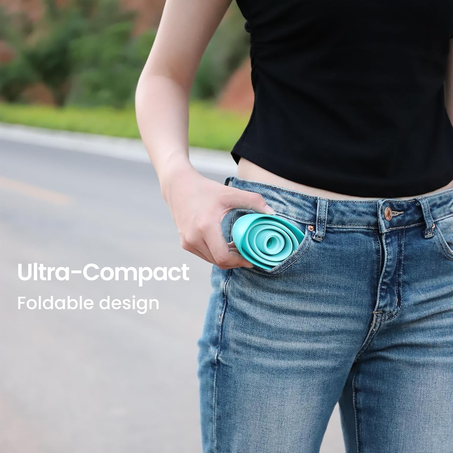 TRIPTIPS Pee Conch Foldable Female Urinal Device Portable Urinal for Women Pee Funnel for Women Travel, She Pee Cup for Women, Stand to Pee Reusable Womens Urinal Funnel with Tube and Case image number 6