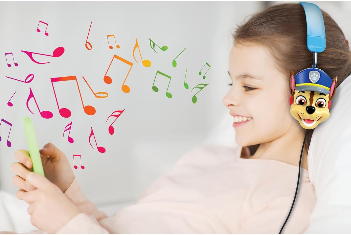 Lexibook, Paw Patrol HP015PA2 Foldable Wired Stereo Headphones with Volume Limiter, Chase, Blue image number 5