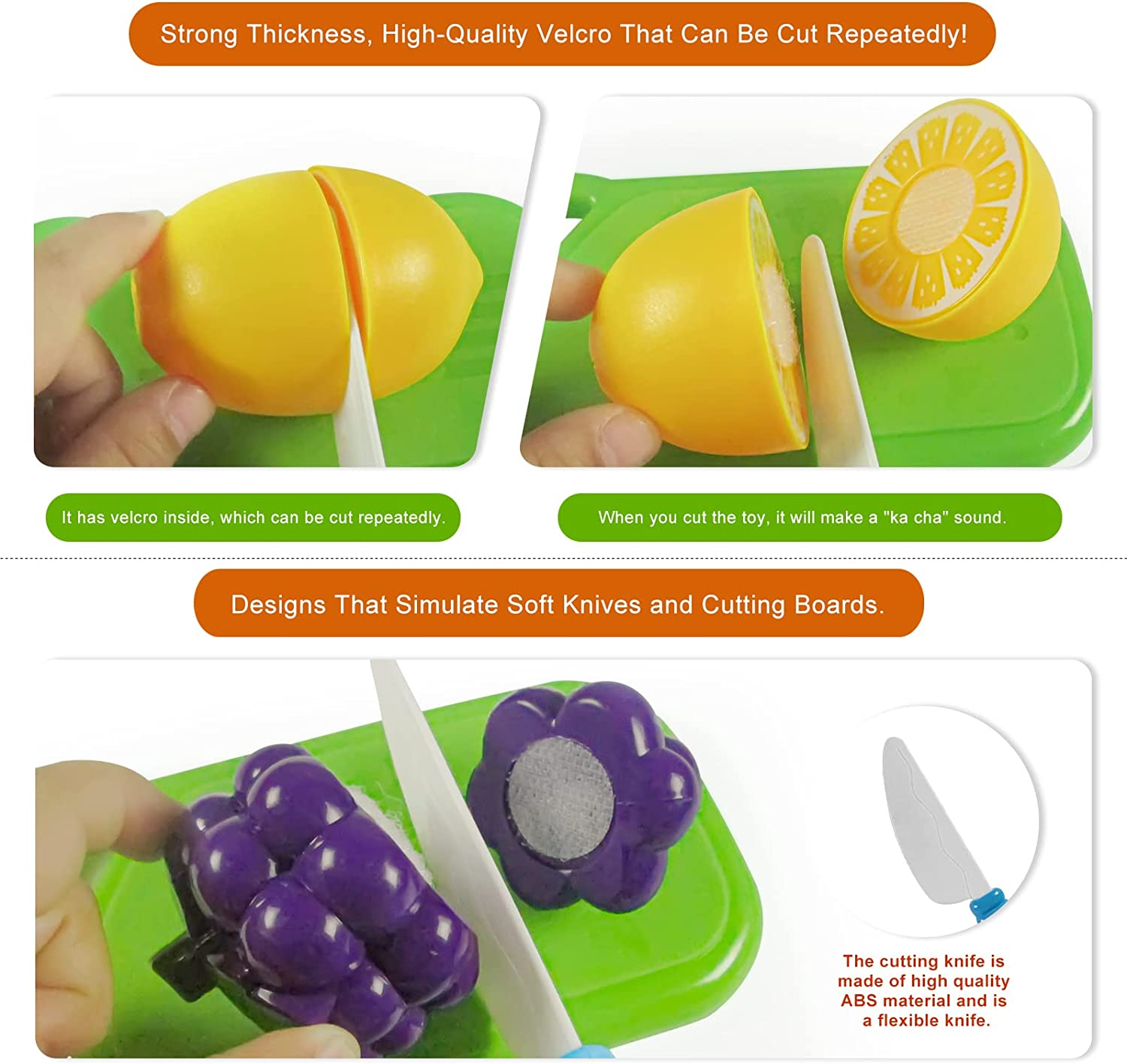 Play Food Set Toy, Learning Educational Pretend Play Kitchen Accessories with Cute Basket, Cutting Fruits, STEM Toy Foods Gifts for Kids Toddlers Boys Girls 3 4 5 6 Years Old（Green） image number 5