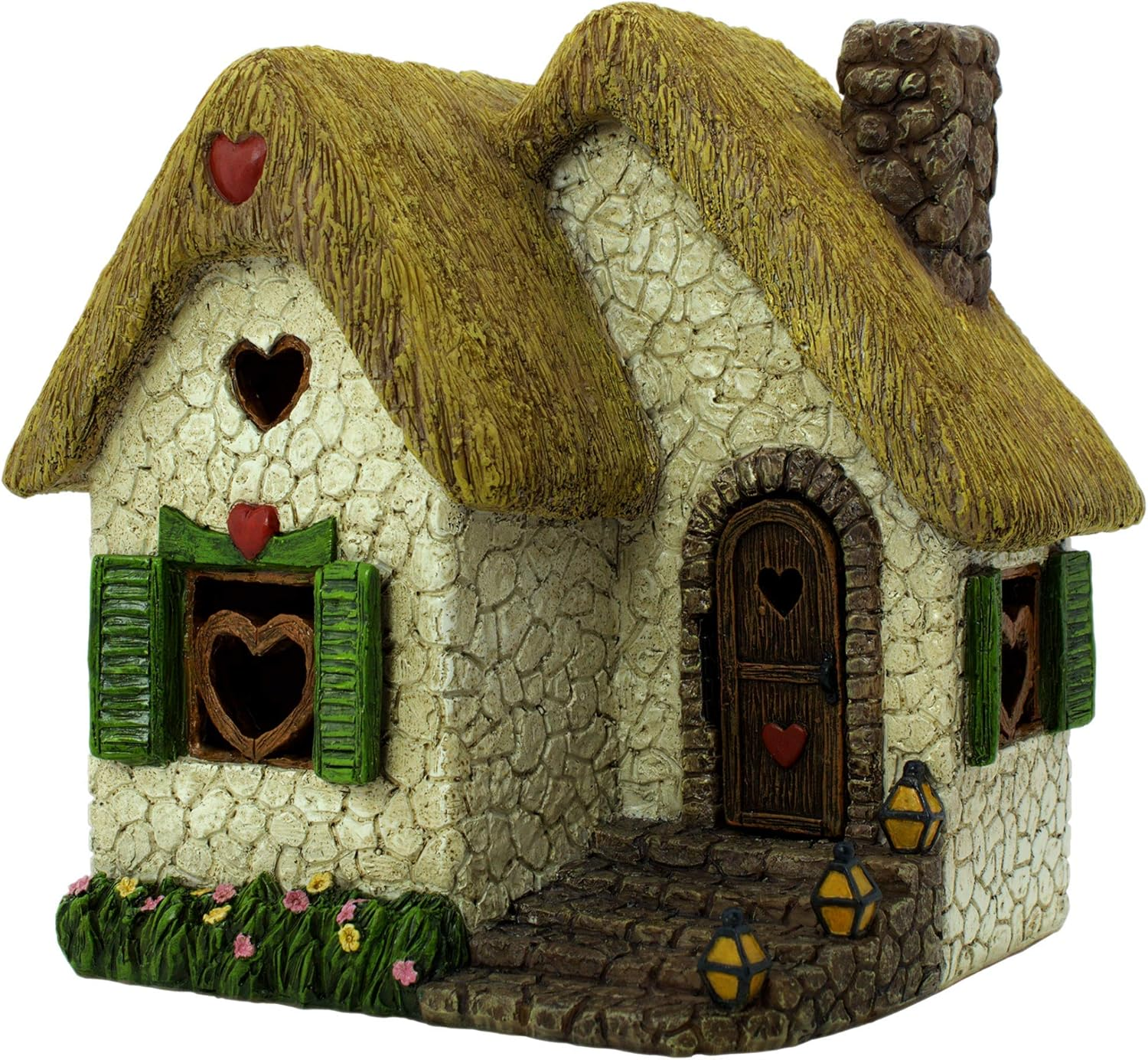 PRETMANNS Fairy House - Large Outdoor Fairy Garden House &ndash; Adorable Hand-Painted Resin Outdoor Accessories for Miniature Garden &ndash; 18 Cm High with Door That Can Open image number 1