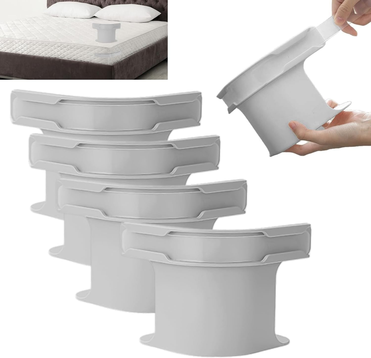 No-Slip Bed Sheet Holder &ndash; 4-Pack Invisible Fitted Sheet Clips, Bed Sheet Clips Fasteners, Secure Mattress Protectors and Bedding Safe Pin-Free Fabric Fasteners image number 5